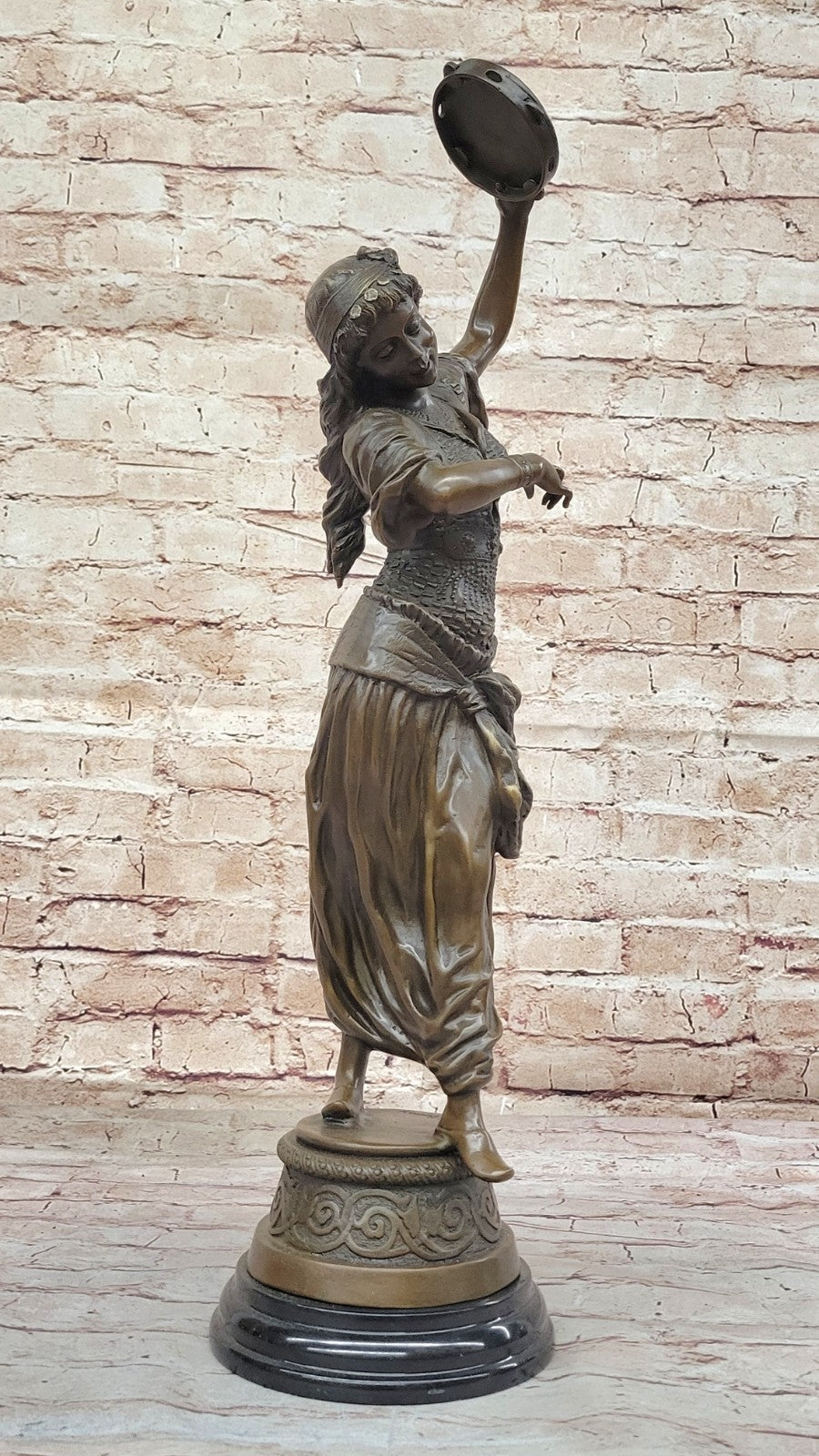 Bouay`s Art Nouveau Style: Handcrafted Bronze Gypsy Dancer Statue Figure