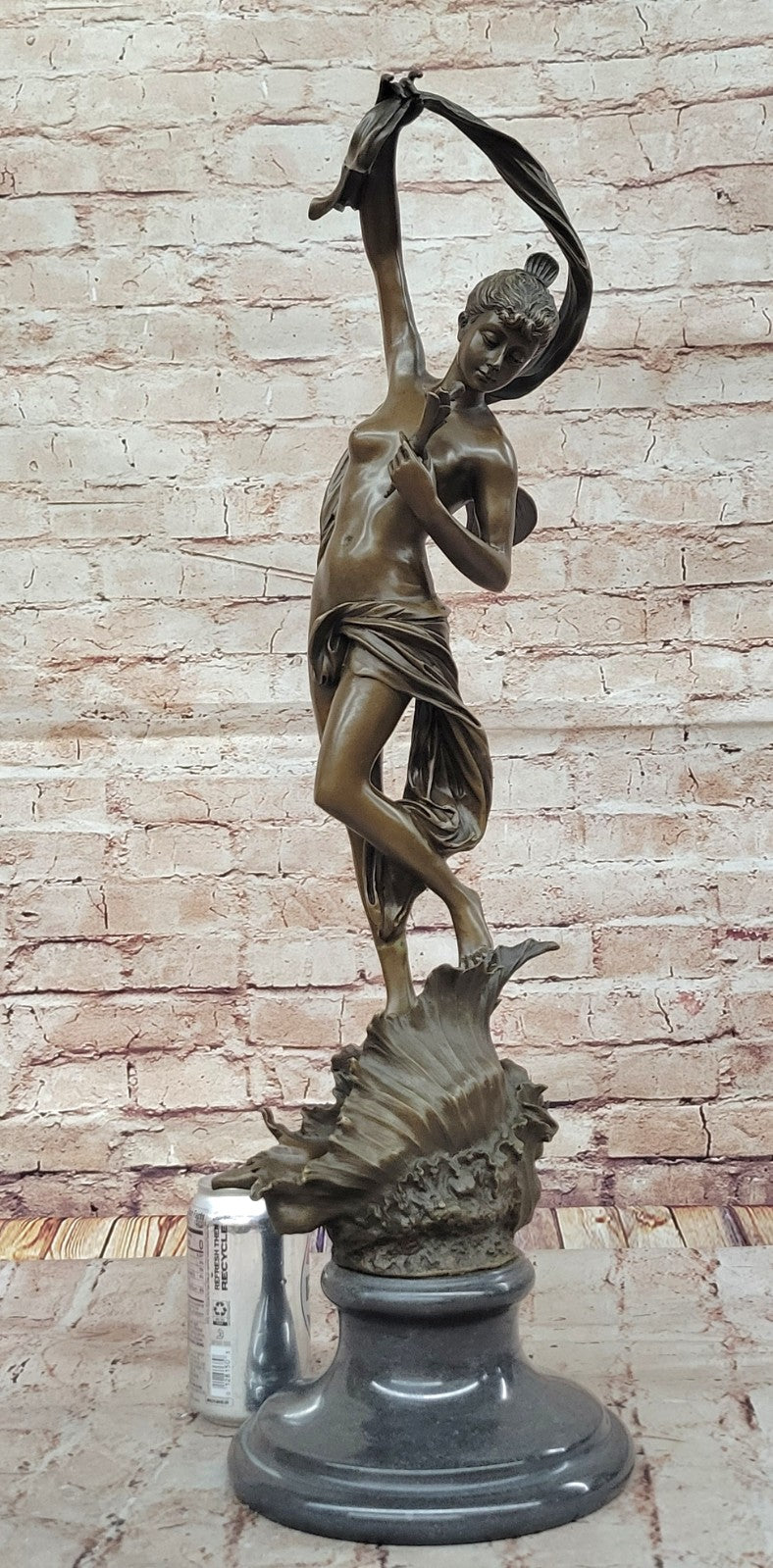 Signed Art Nouveau Winged Fairy Angel Bronze Sculpture - Collectible Home Décor