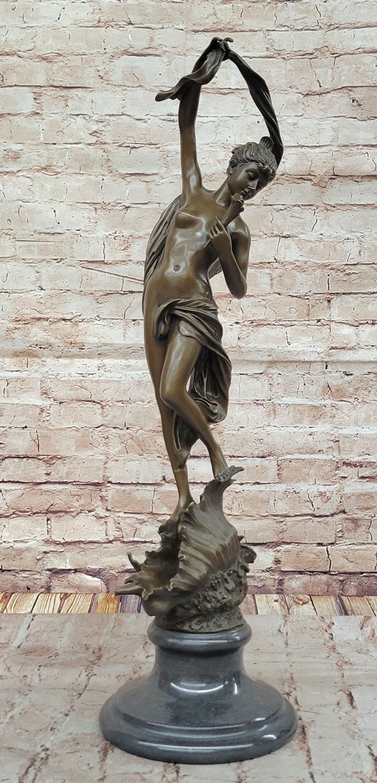 Signed Art Nouveau Winged Fairy Angel Bronze Sculpture - Collectible Home Décor