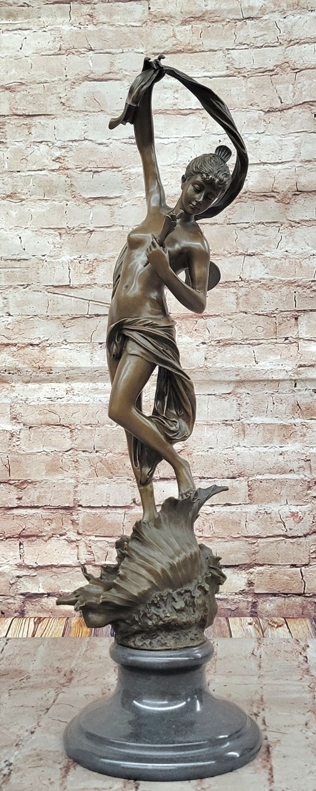 Signed Art Nouveau Winged Fairy Angel Bronze Sculpture - Collectible Home Décor