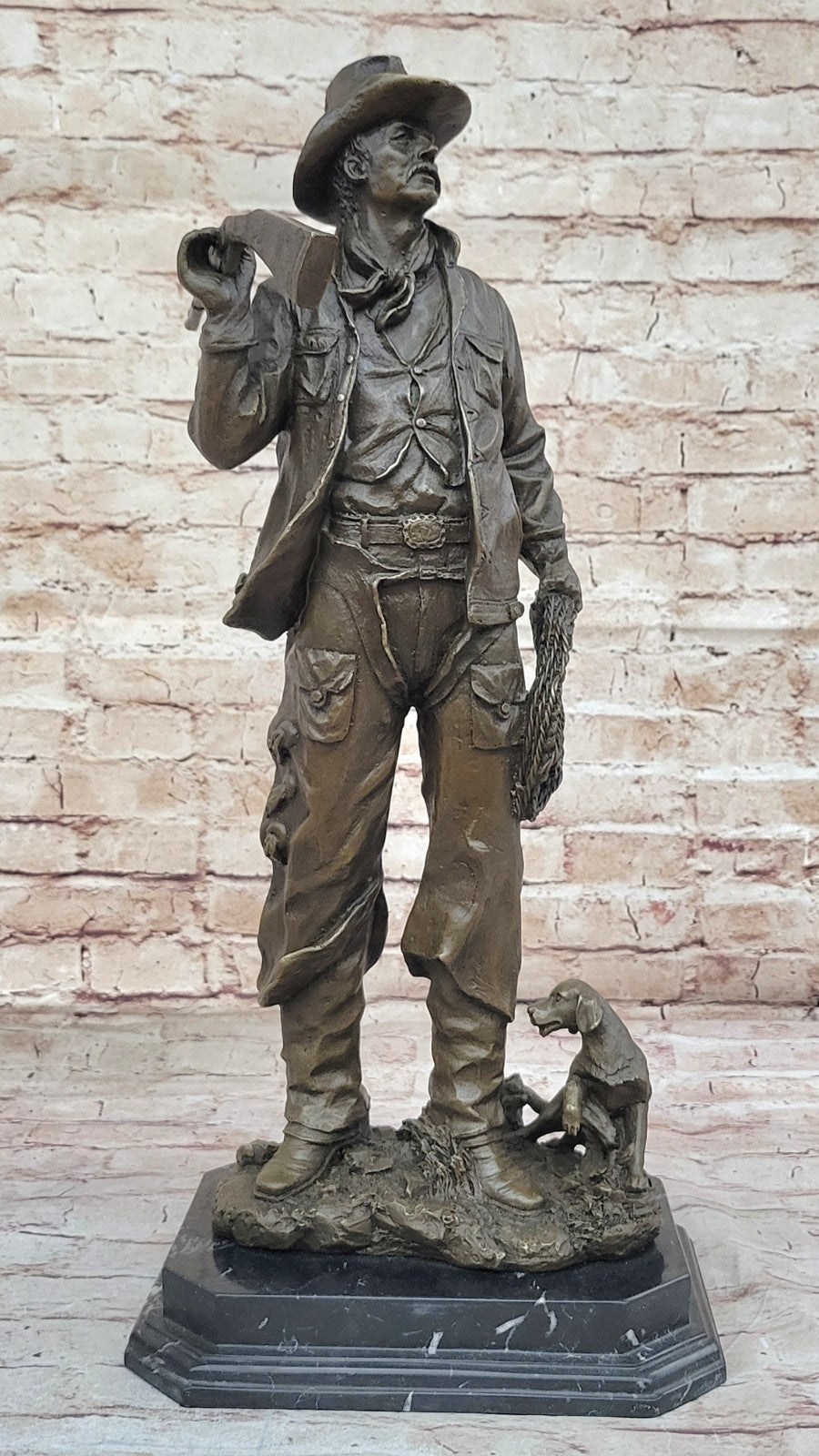 Milo “Cowboy with Gun and Dog” – Original Bronze Western Sculpture