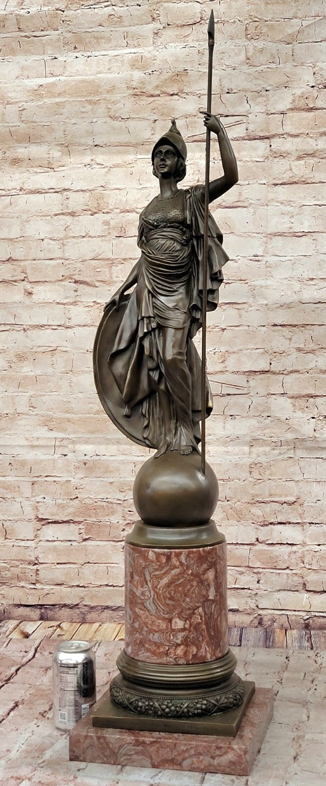 Handcrafted Detailed Massive Athena Greek Mythology Female Warrior Bronze Statue