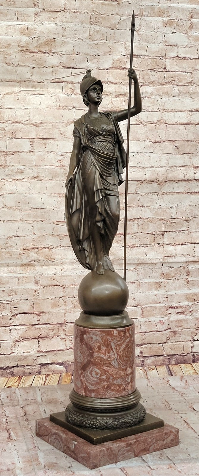 Buy Handcrafted Athena Greek Warrior Bronze Statue – Detailed Massive Female Sculpture