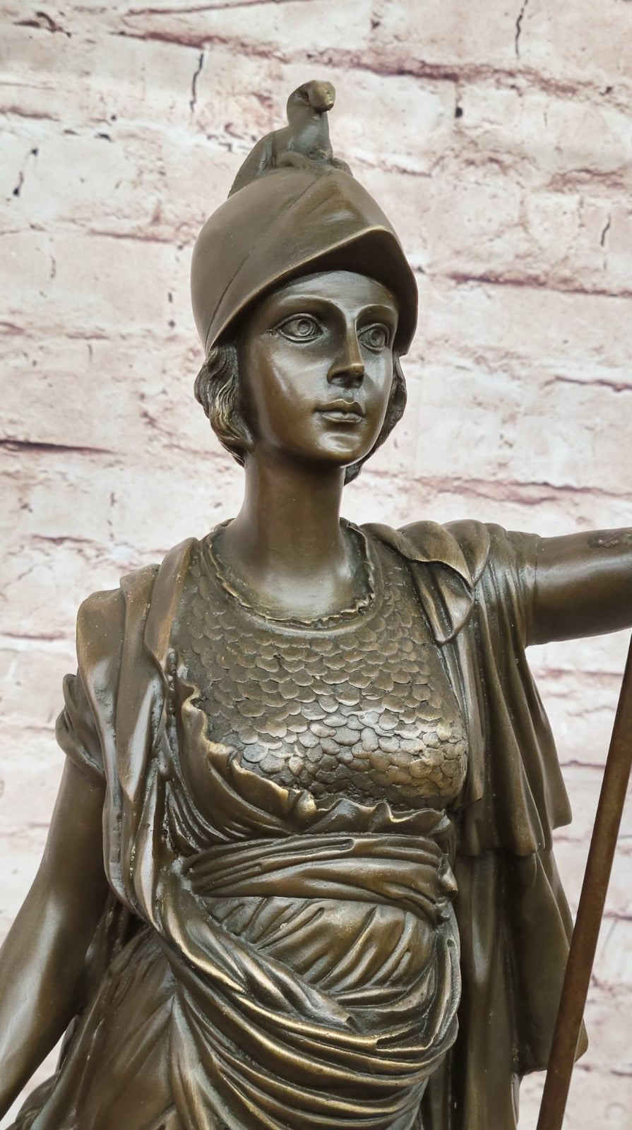 Buy Handcrafted Athena Greek Warrior Bronze Statue – Detailed Massive Female Sculpture