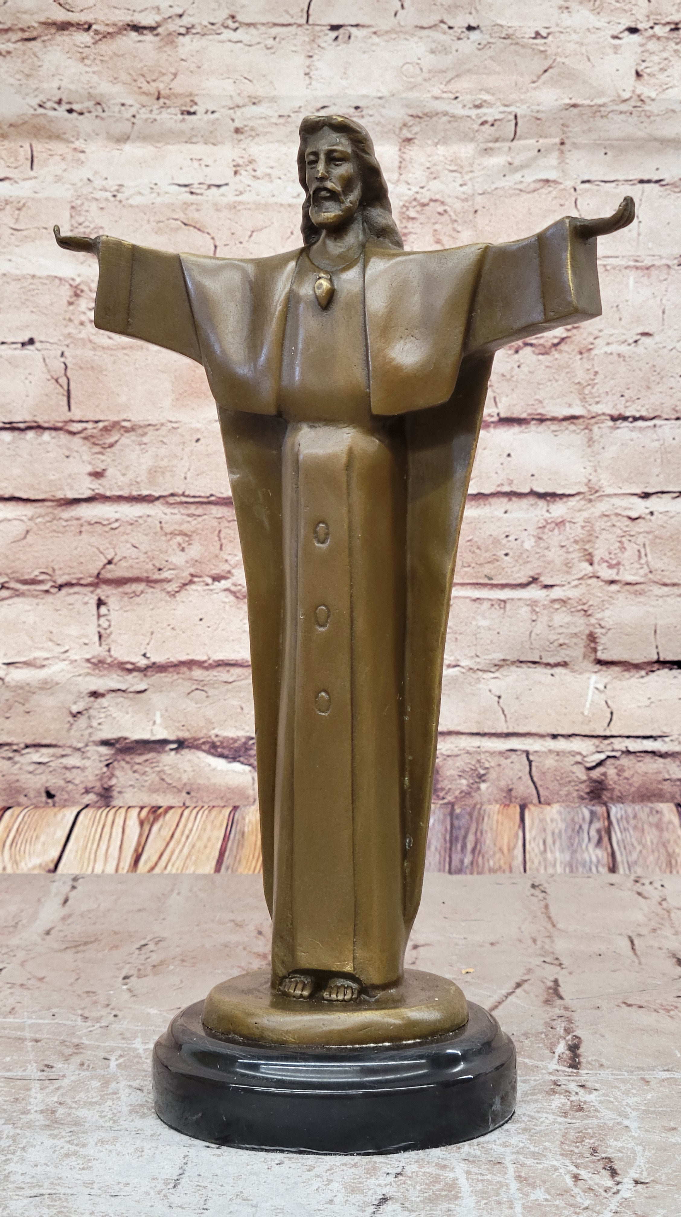 Jesus Opens His Hands Bronze Statue Hot Cast Handcrafted Figurine