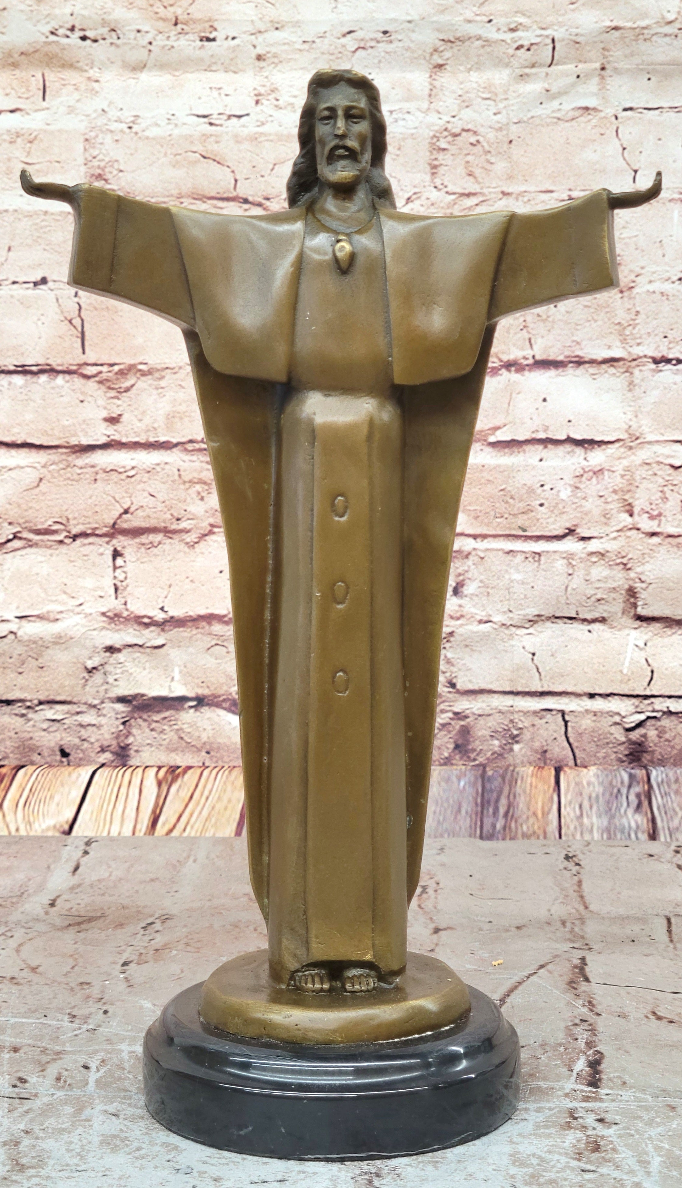 Jesus Opens His Hands Bronze Statue Hot Cast Handcrafted Figurine