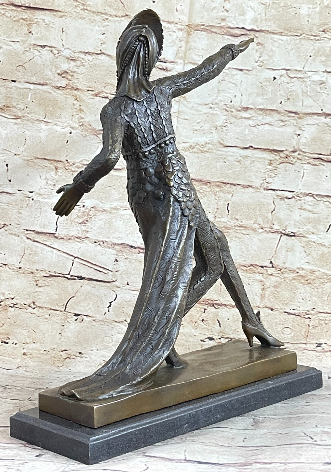 Buy Cleopatra Egyptian Exotic Dancer Bronze Sculpture – Signed Mirval Art Deco Figurine Decor