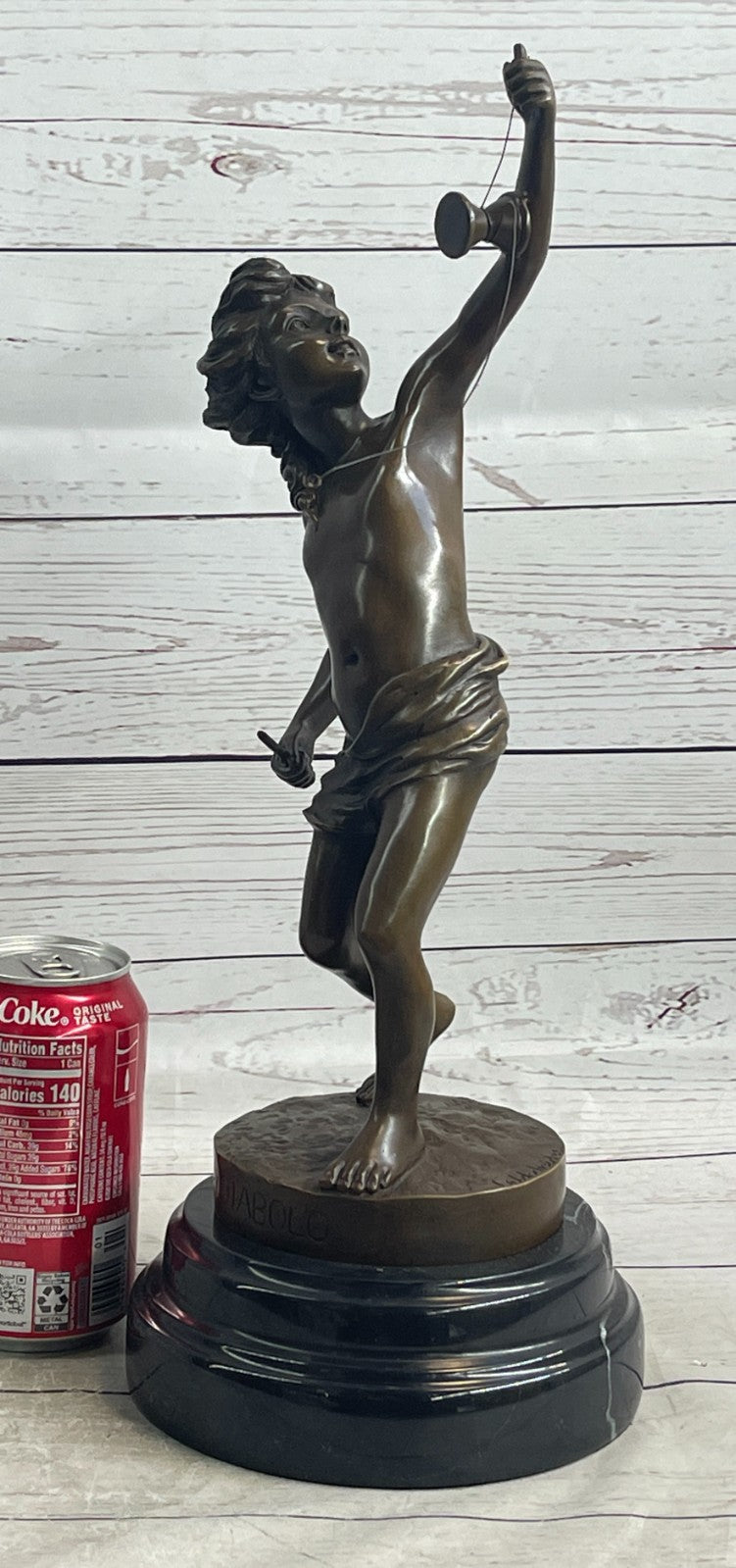 Goldscheider France: Classic Bronze Boy Statue Playing with Yoyo Deal