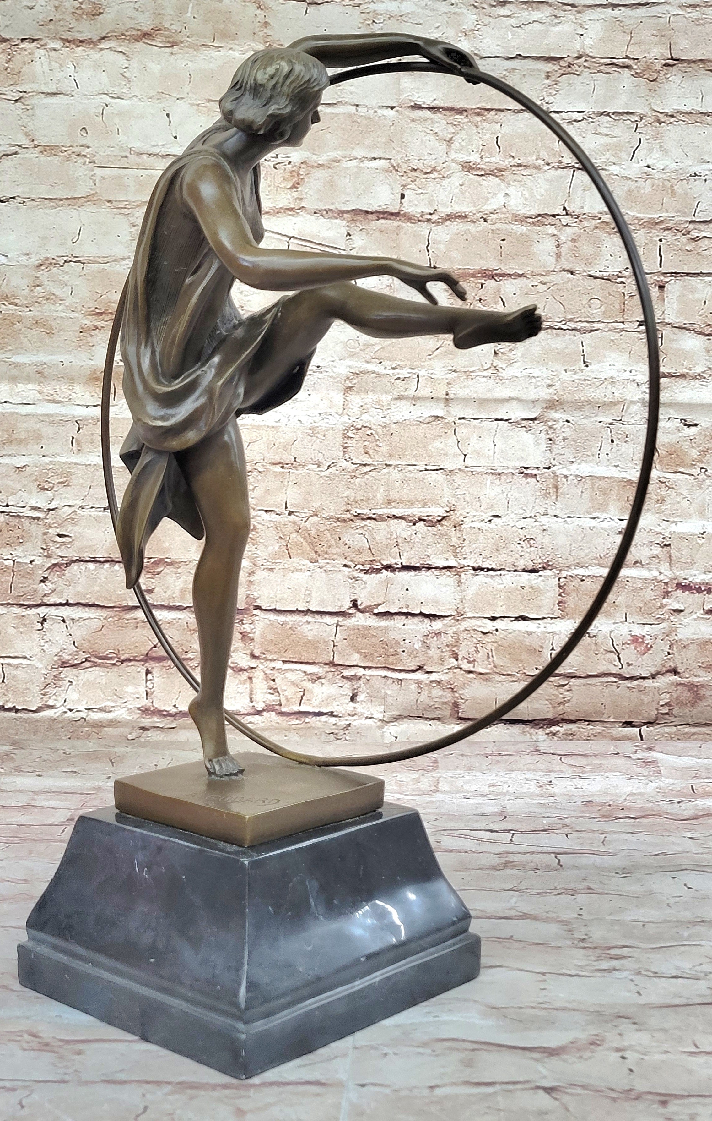 Bronze Sculpture Handcrafted Sexy Nude Dancer by Goodard Large Statue Figurine