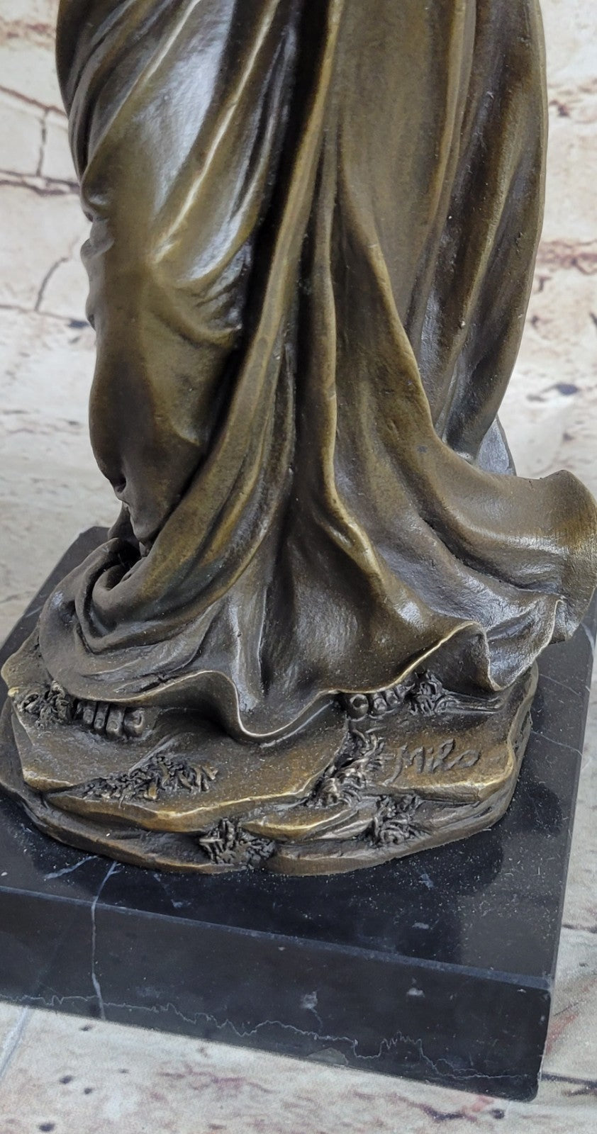 Bronze Sculpture Signed Original Unique Museum Quality Artwork Marble Base Decor