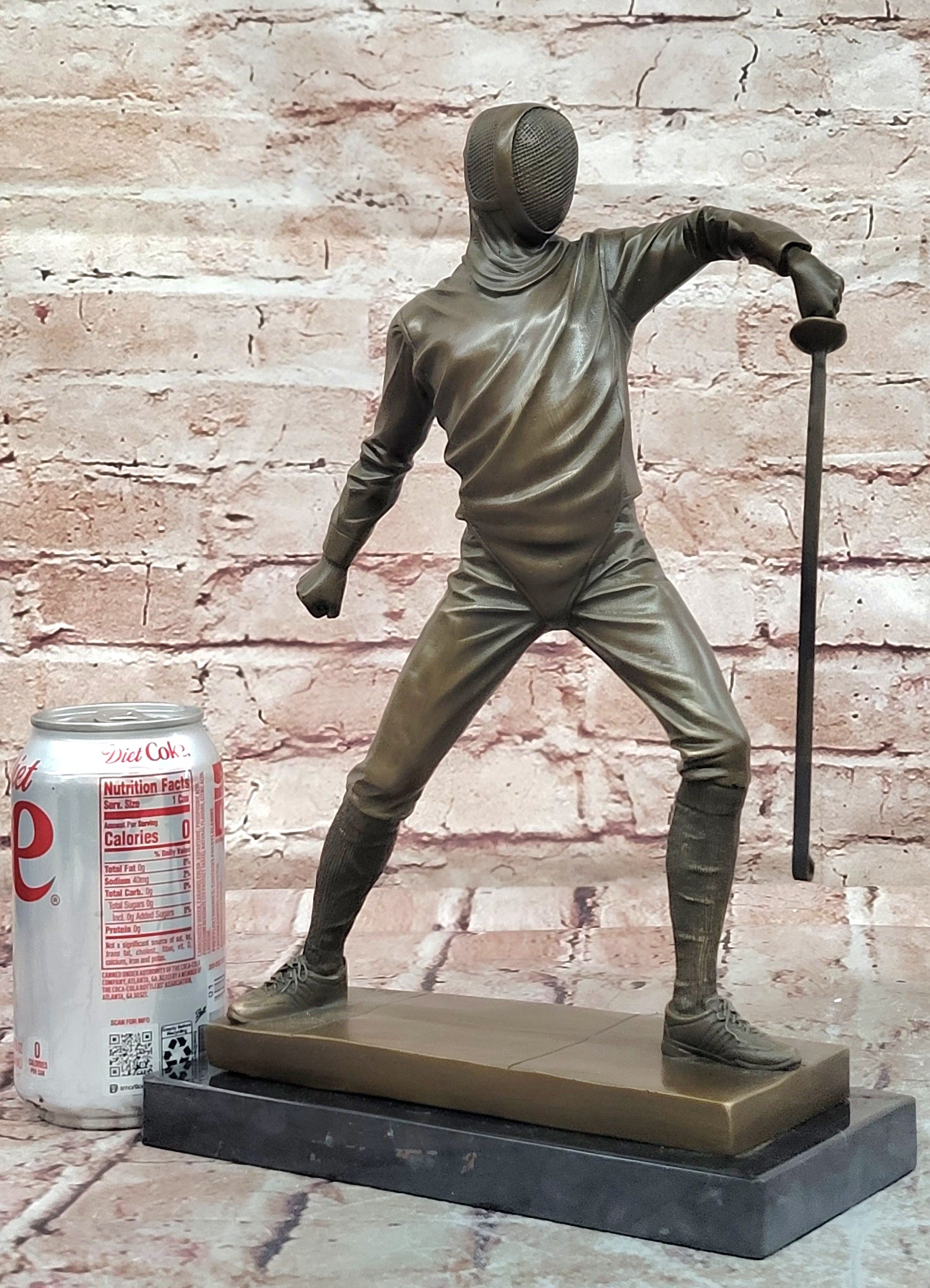 Milo Bronze Sport Statue Fencer Antique Style Collectible Sculpture Art