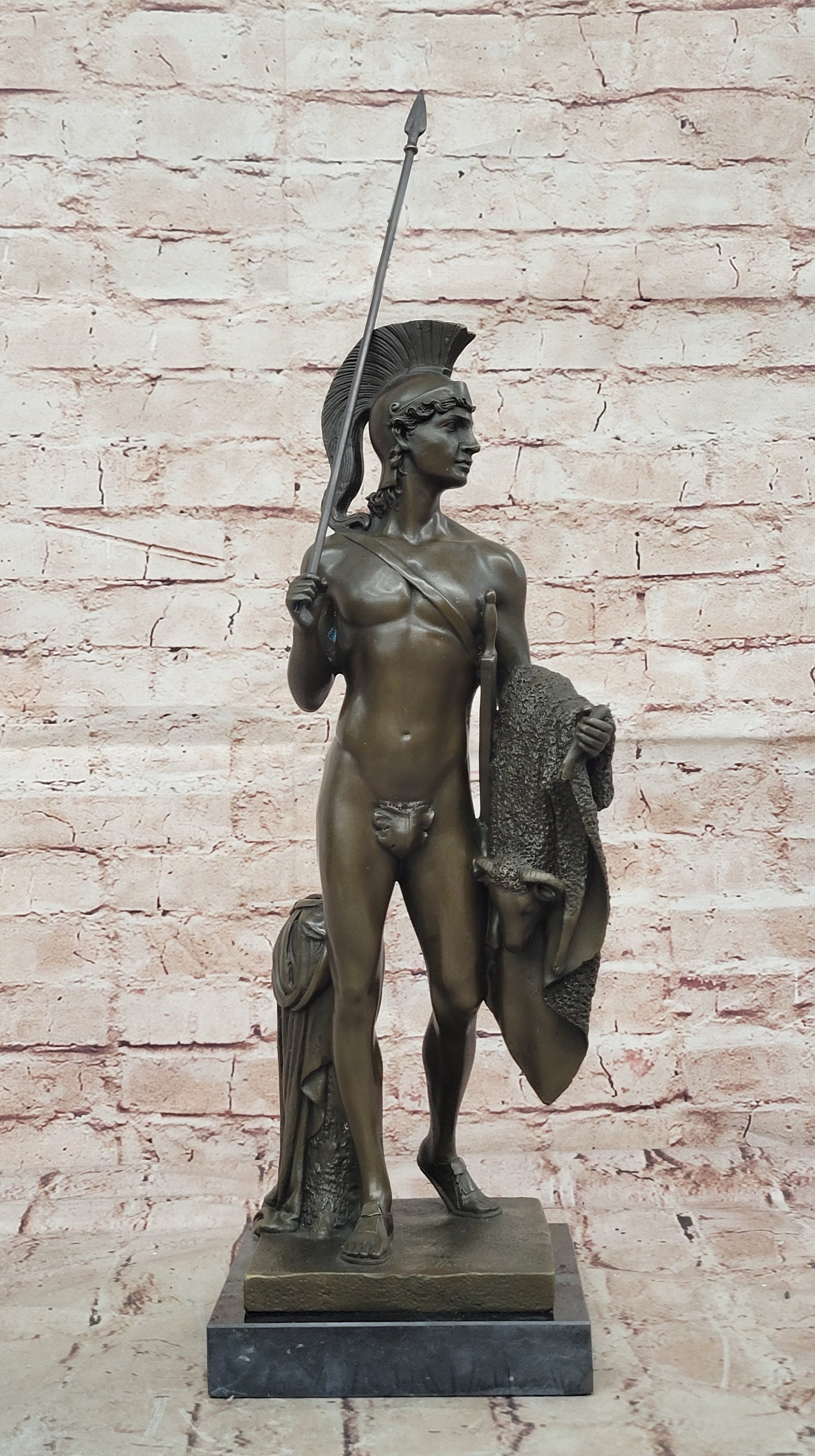 Fine Art Collectible: Thorvaldsen`s Bronze Jason with Golden Fleece - Handmade Statue