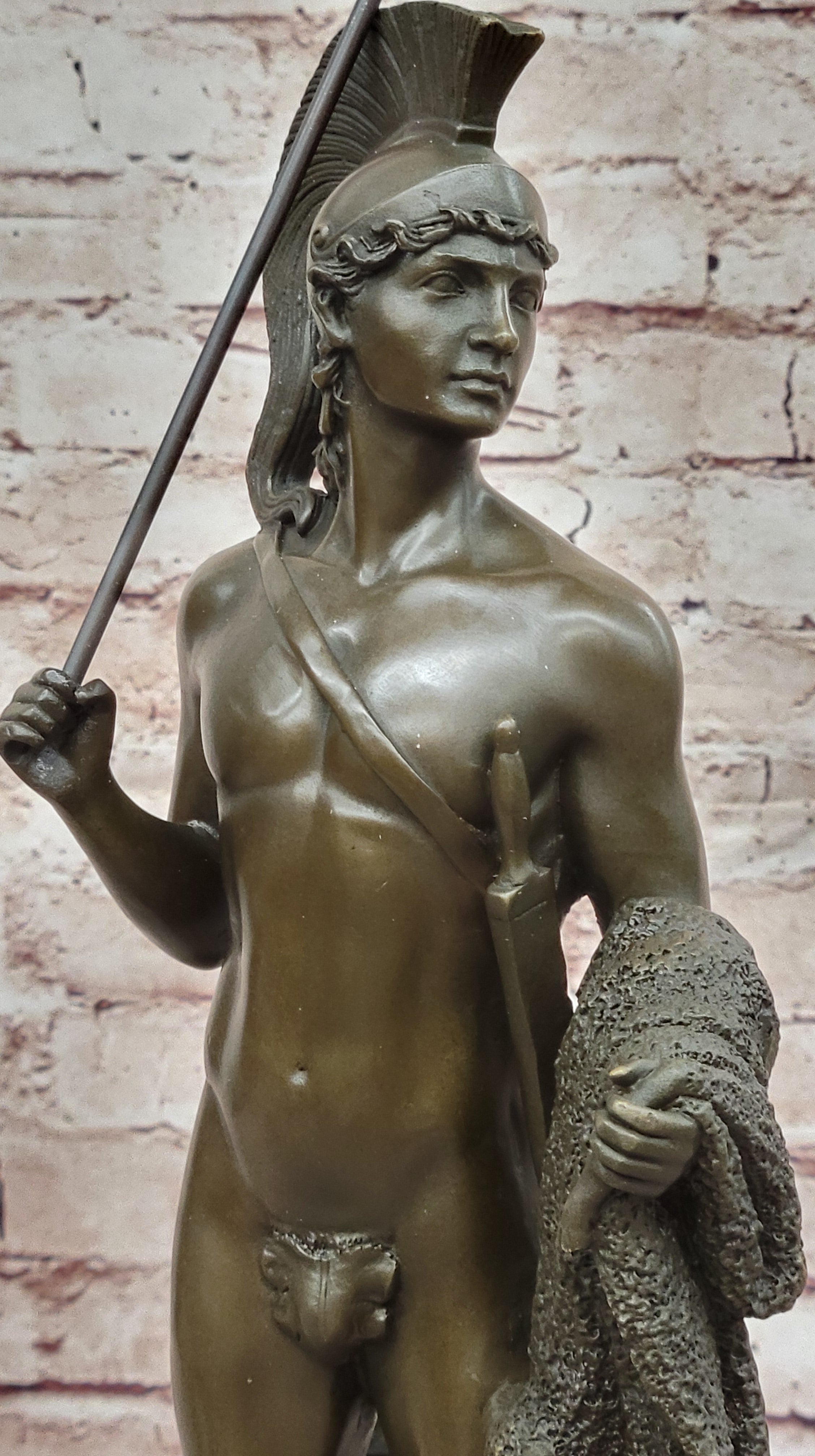 Fine Art Collectible: Thorvaldsen`s Bronze Jason with Golden Fleece - Handmade Statue