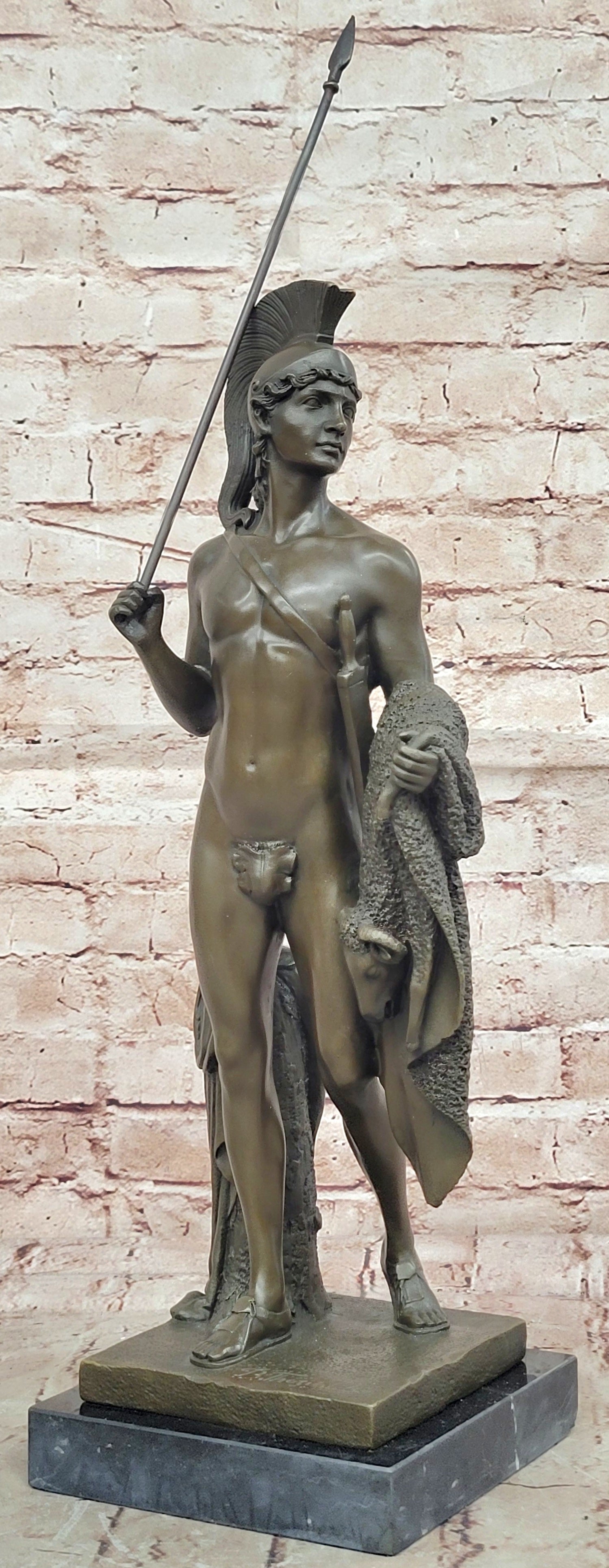 Fine Art Collectible: Thorvaldsen`s Bronze Jason with Golden Fleece - Handmade Statue