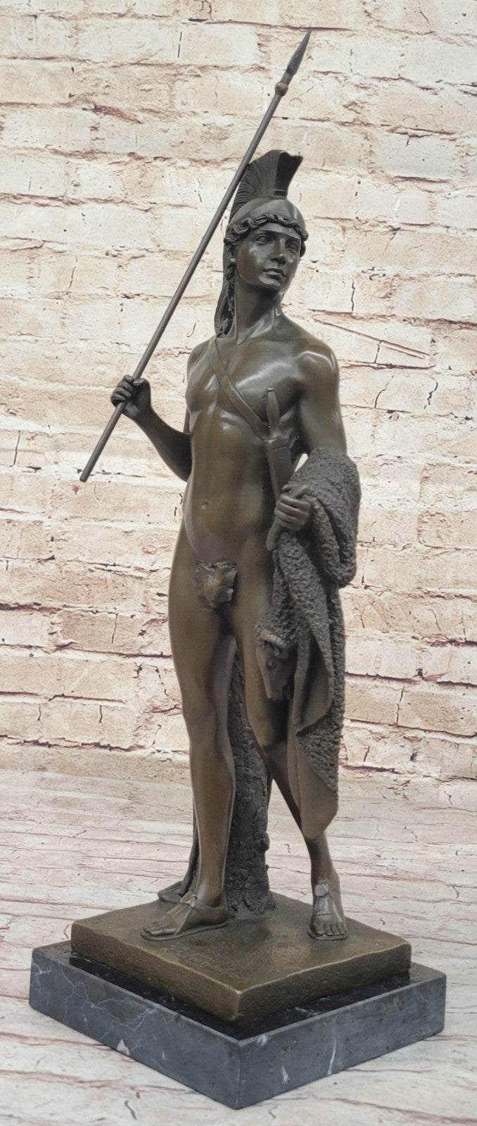 Fine Art Collectible: Thorvaldsen`s Bronze Jason with Golden Fleece - Handmade Statue