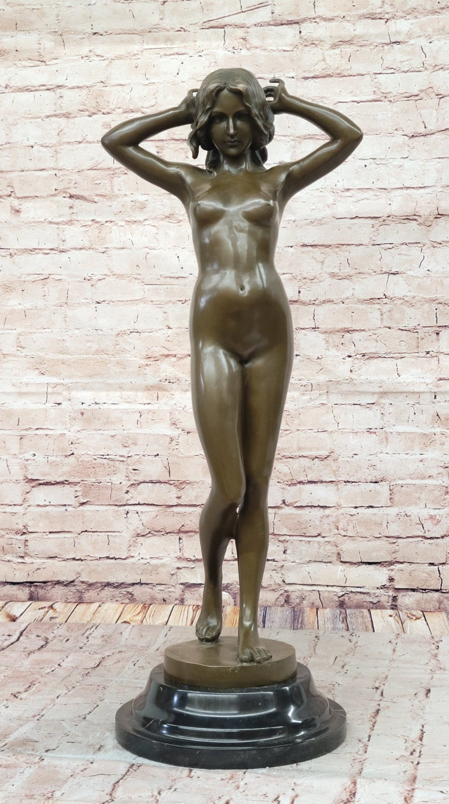 Massive Carlo Pittaluga Nude Nymph Bronze Artwork Hot Cast Figurine Classic Art Decor