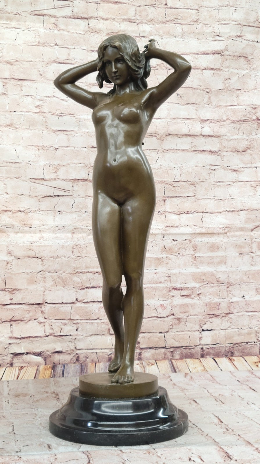Massive Carlo Pittaluga Nude Nymph Bronze Artwork Hot Cast Figurine Classic Art Decor