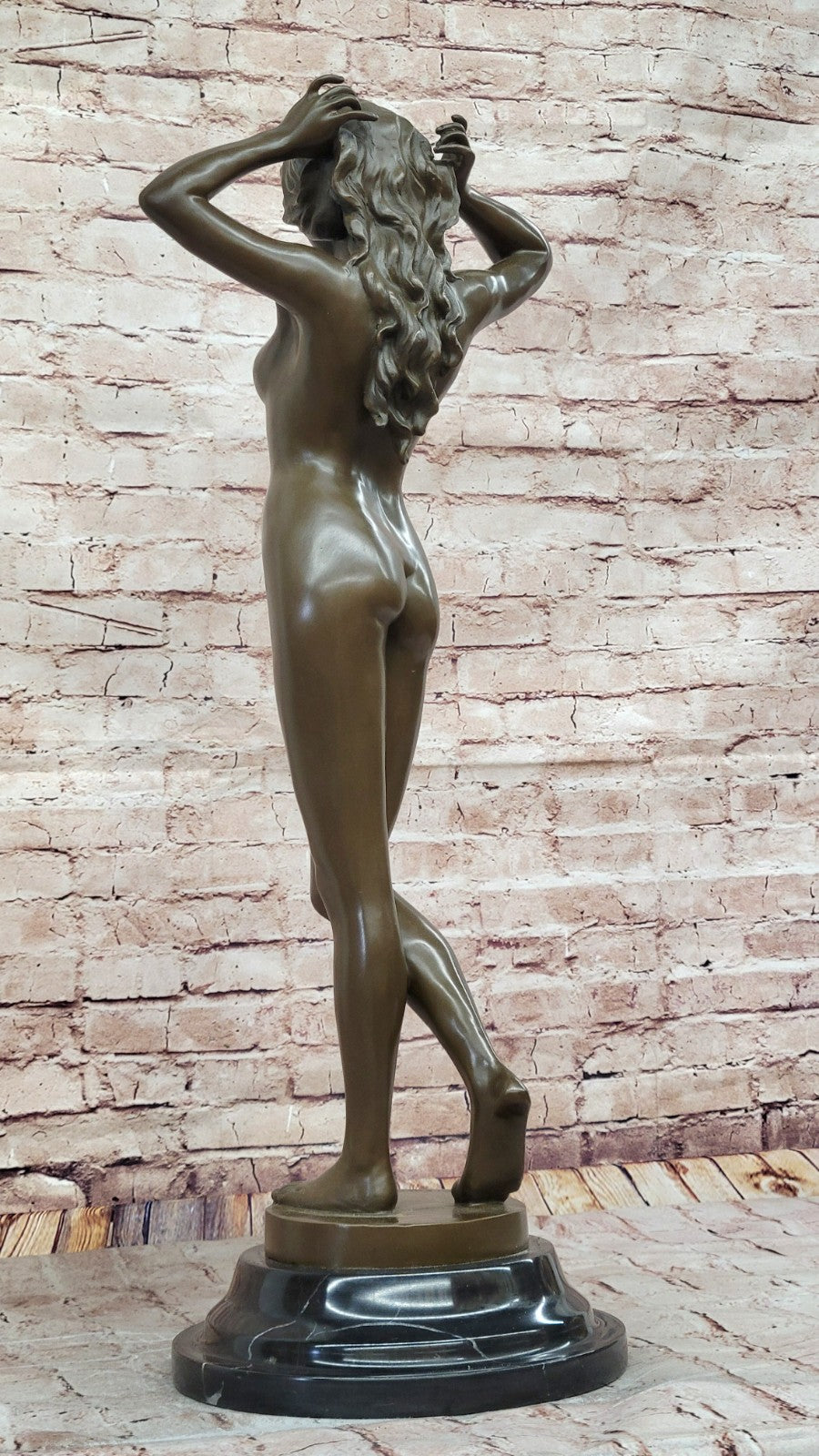 Massive Carlo Pittaluga Nude Nymph Bronze Artwork Hot Cast Figurine Classic Art Decor