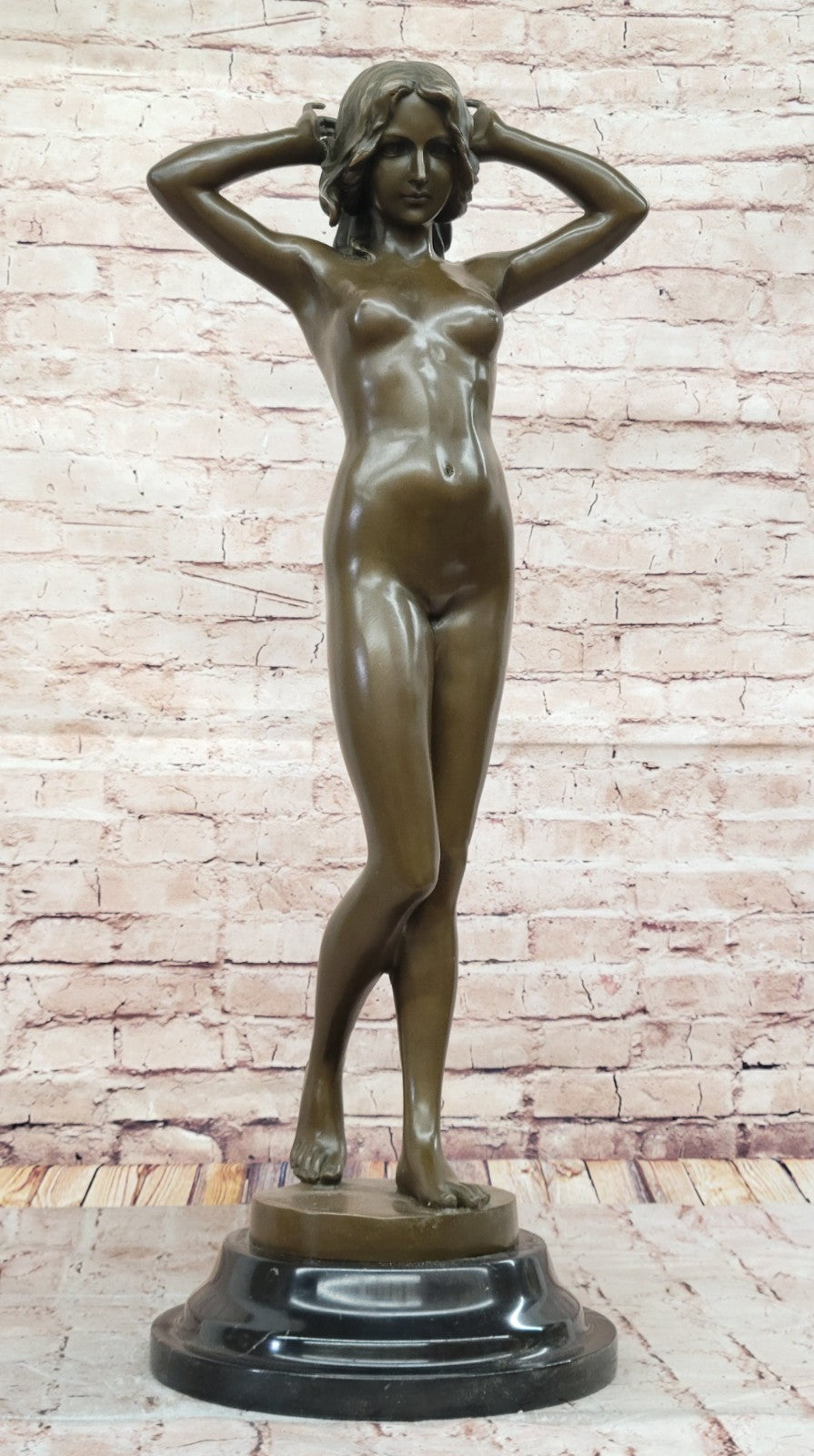 Massive Carlo Pittaluga Nude Nymph Bronze Artwork Hot Cast Figurine Classic Art Decor