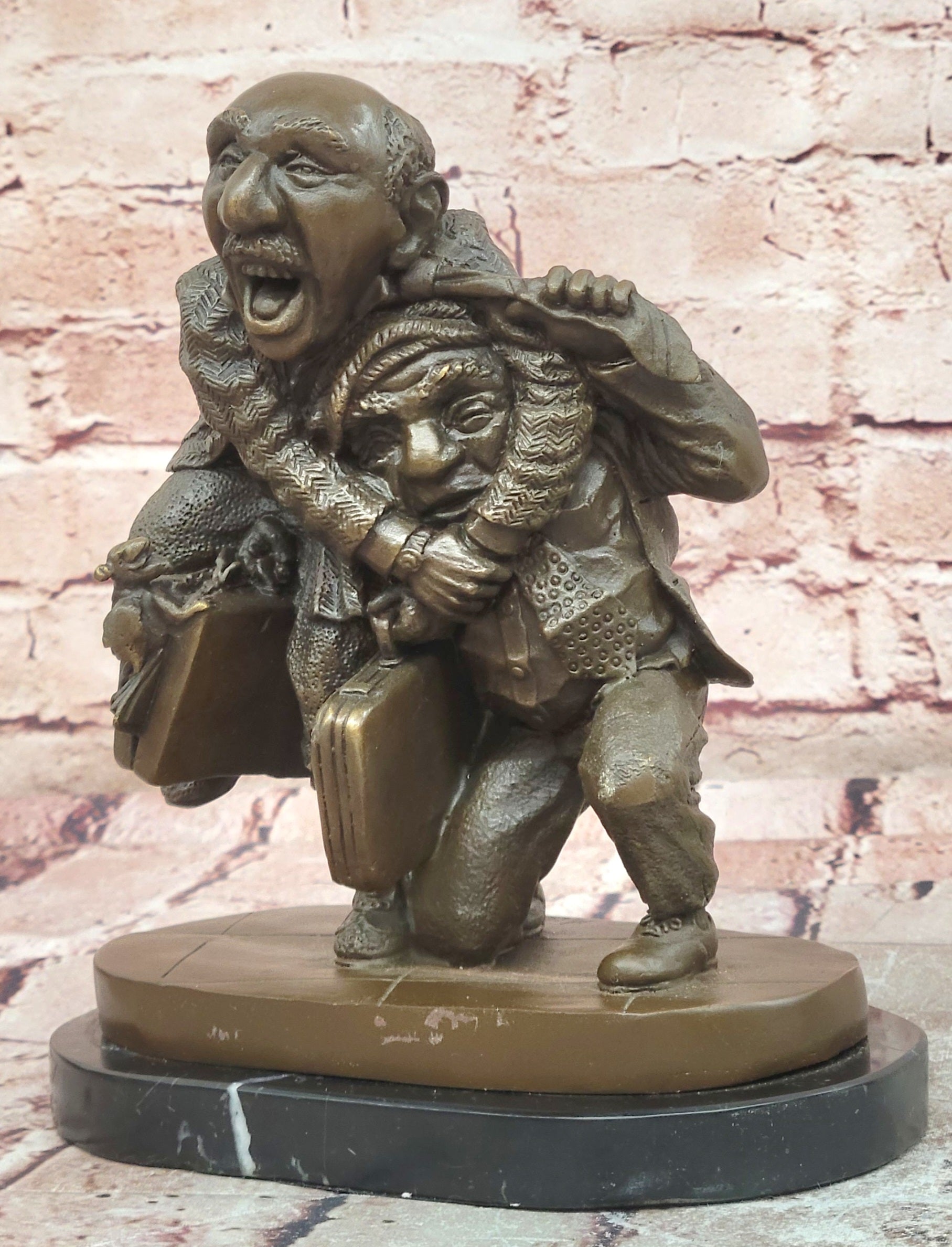 Hot Cast Bronze Lawyer Sculpture Out of Court Settlement Home Office Decor