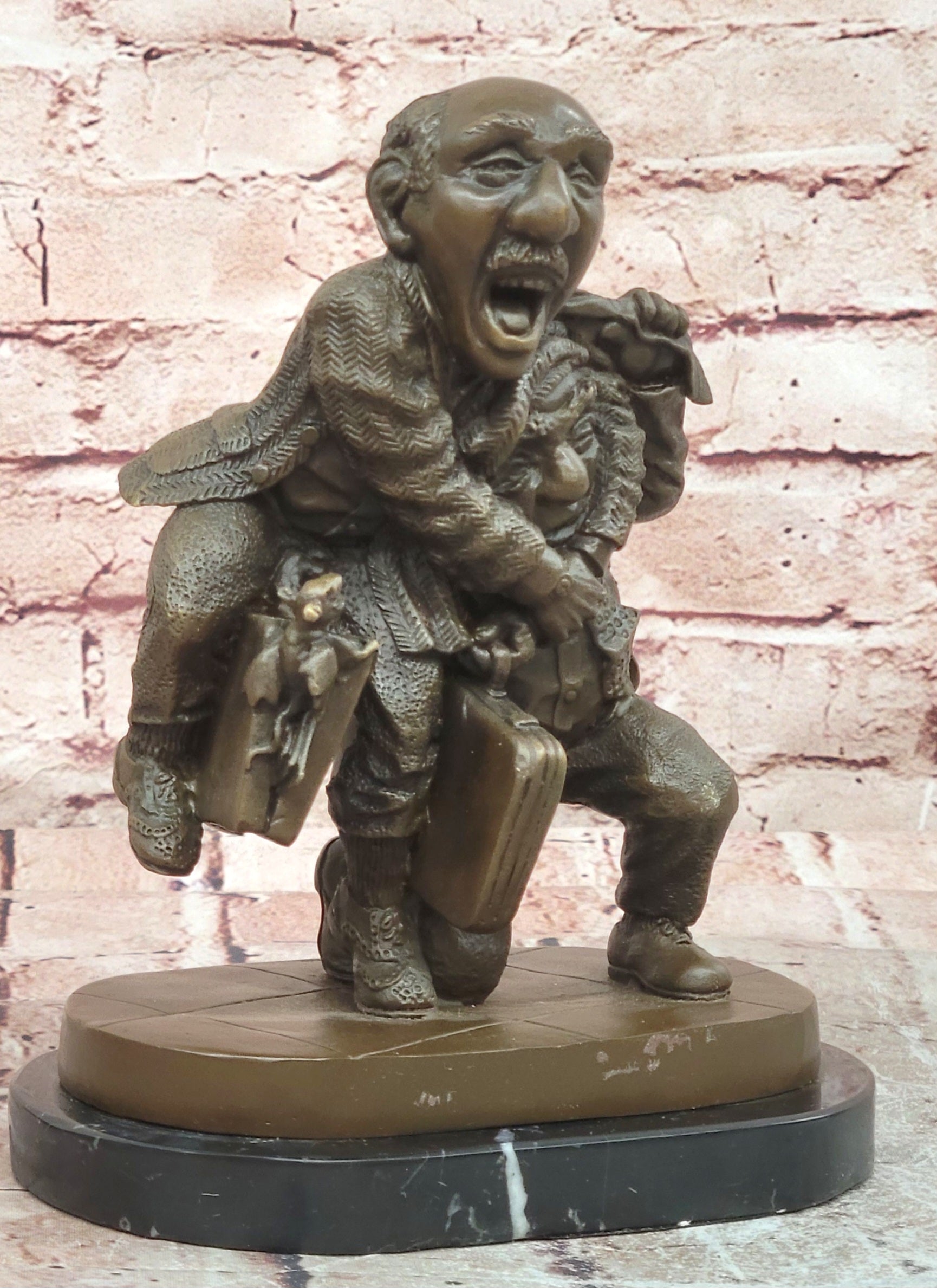 Hot Cast Bronze Lawyer Sculpture Out of Court Settlement Home Office Decor