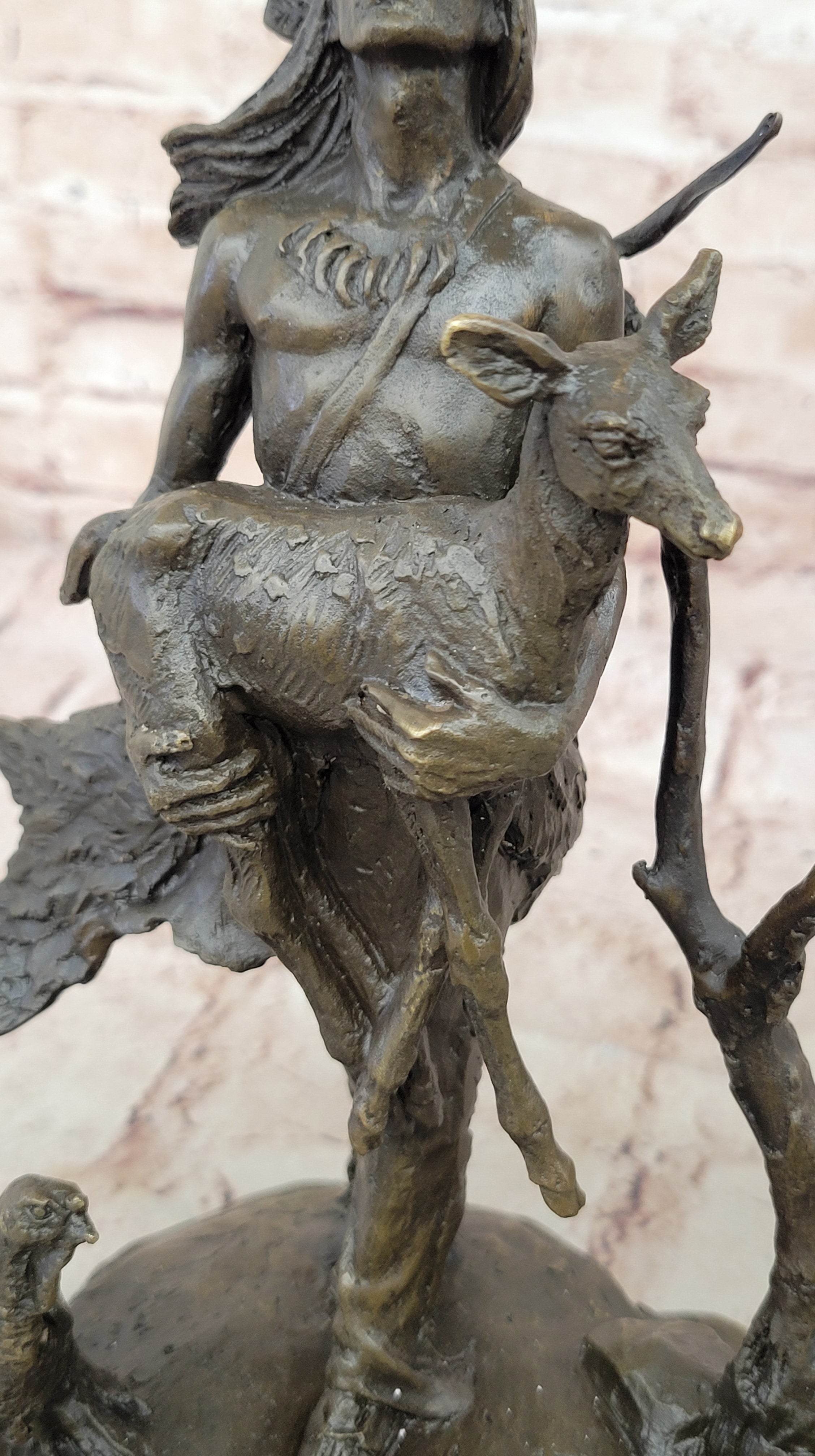 Art Deco Hand Made Bronze Sculpture of Native Indian Chief Christmas Gift Statue