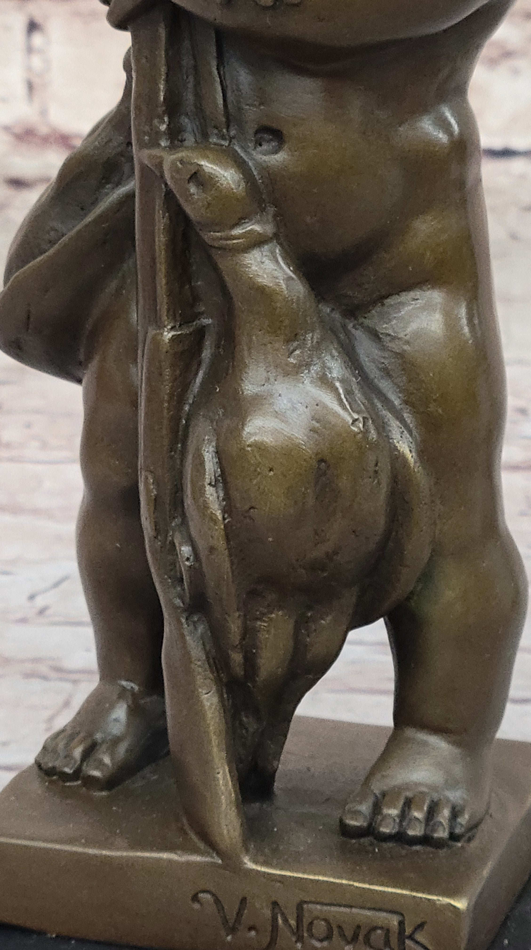 Museum Quality Novak`s Signed Child and Duck Bronze Statue - Fine Artwork