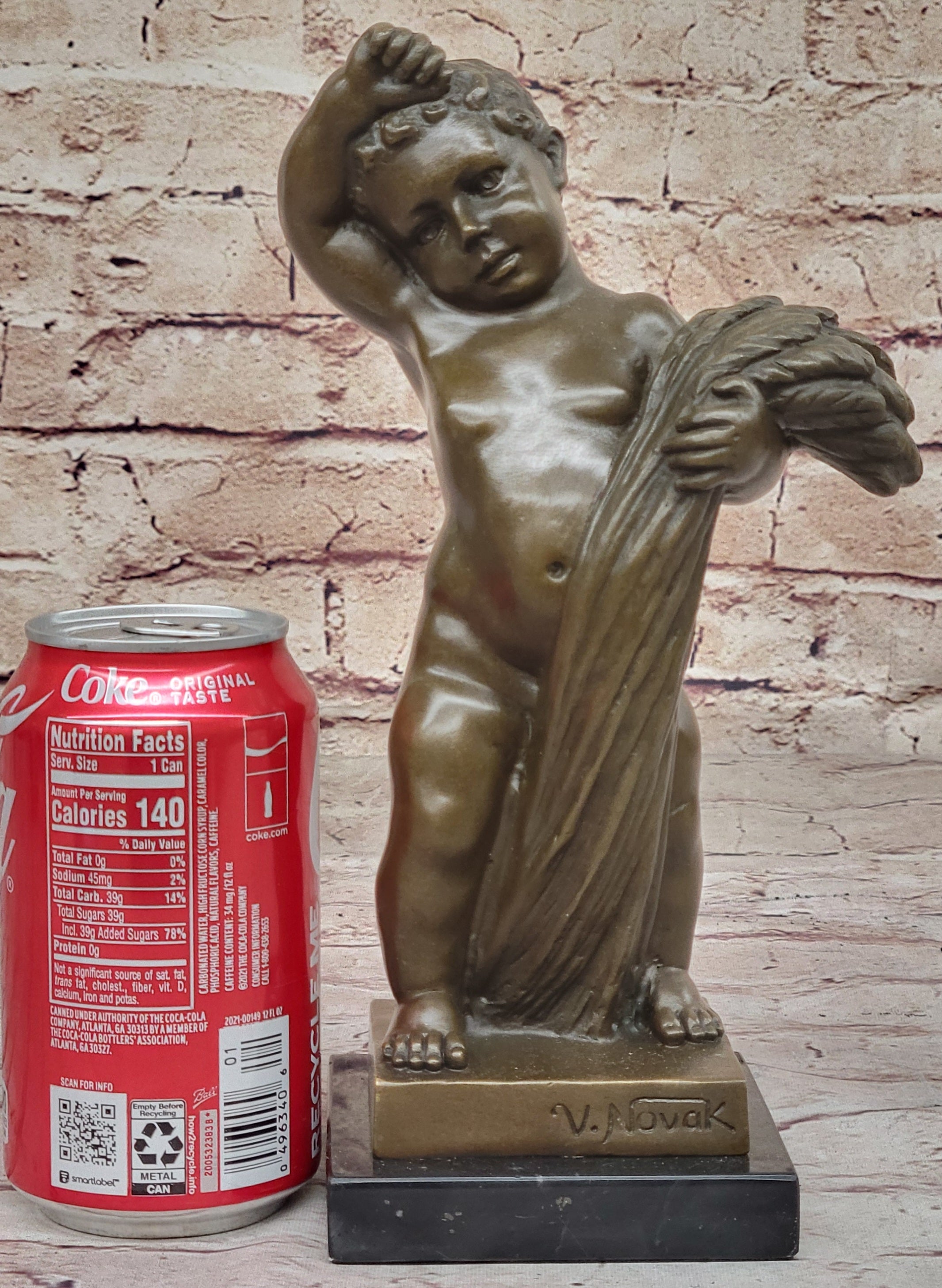 Fine Art Children`s Sculpture: Solid Bronze, Handcrafted by Novack Figurine