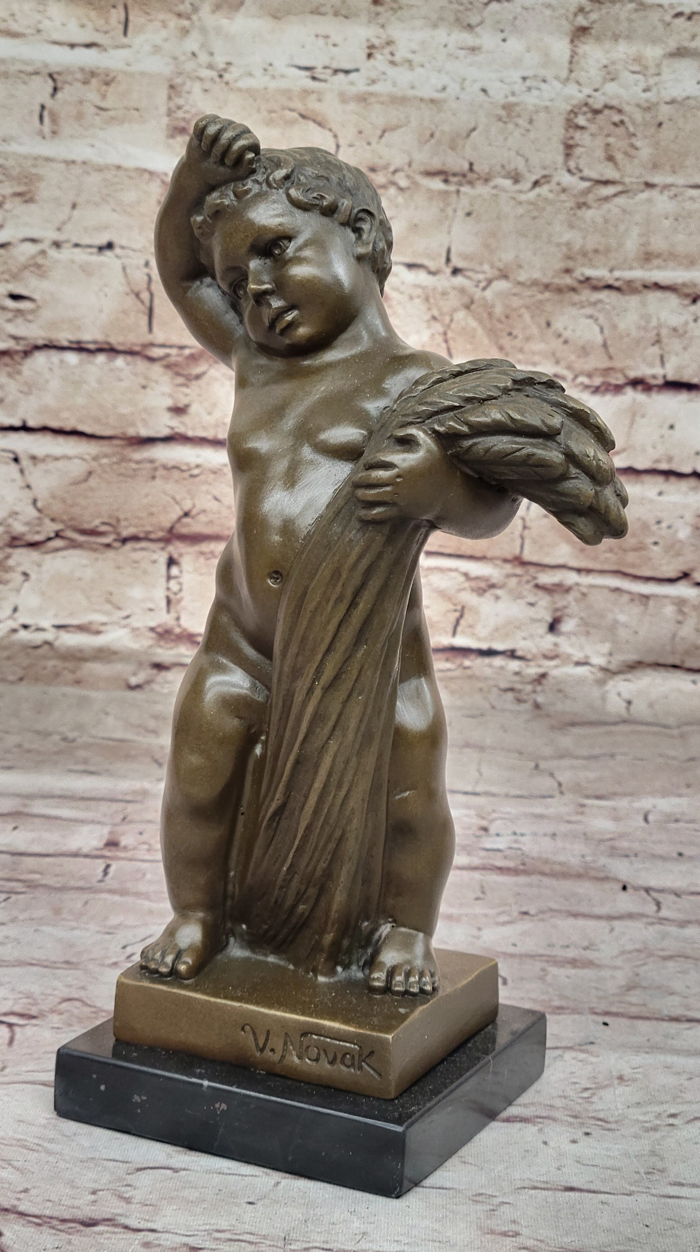 Fine Art Children`s Sculpture: Solid Bronze, Handcrafted by Novack Figurine
