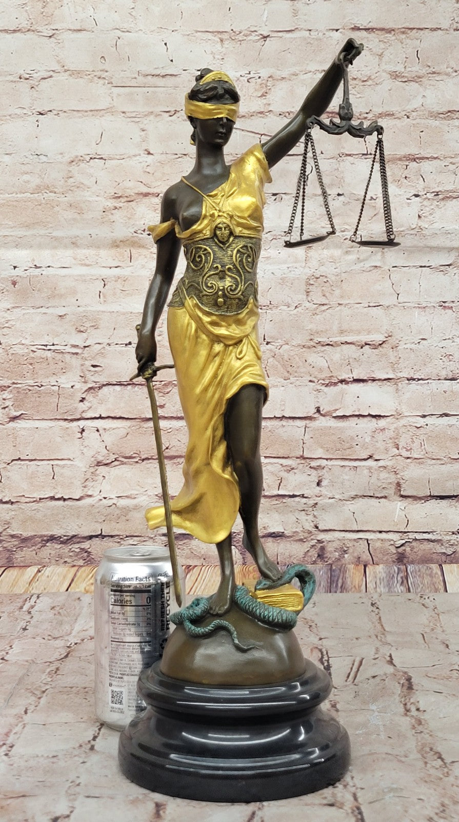 Hot Cast Gilt Blind Justice for Lawyer Office Present Gift Judge Jury Bronze