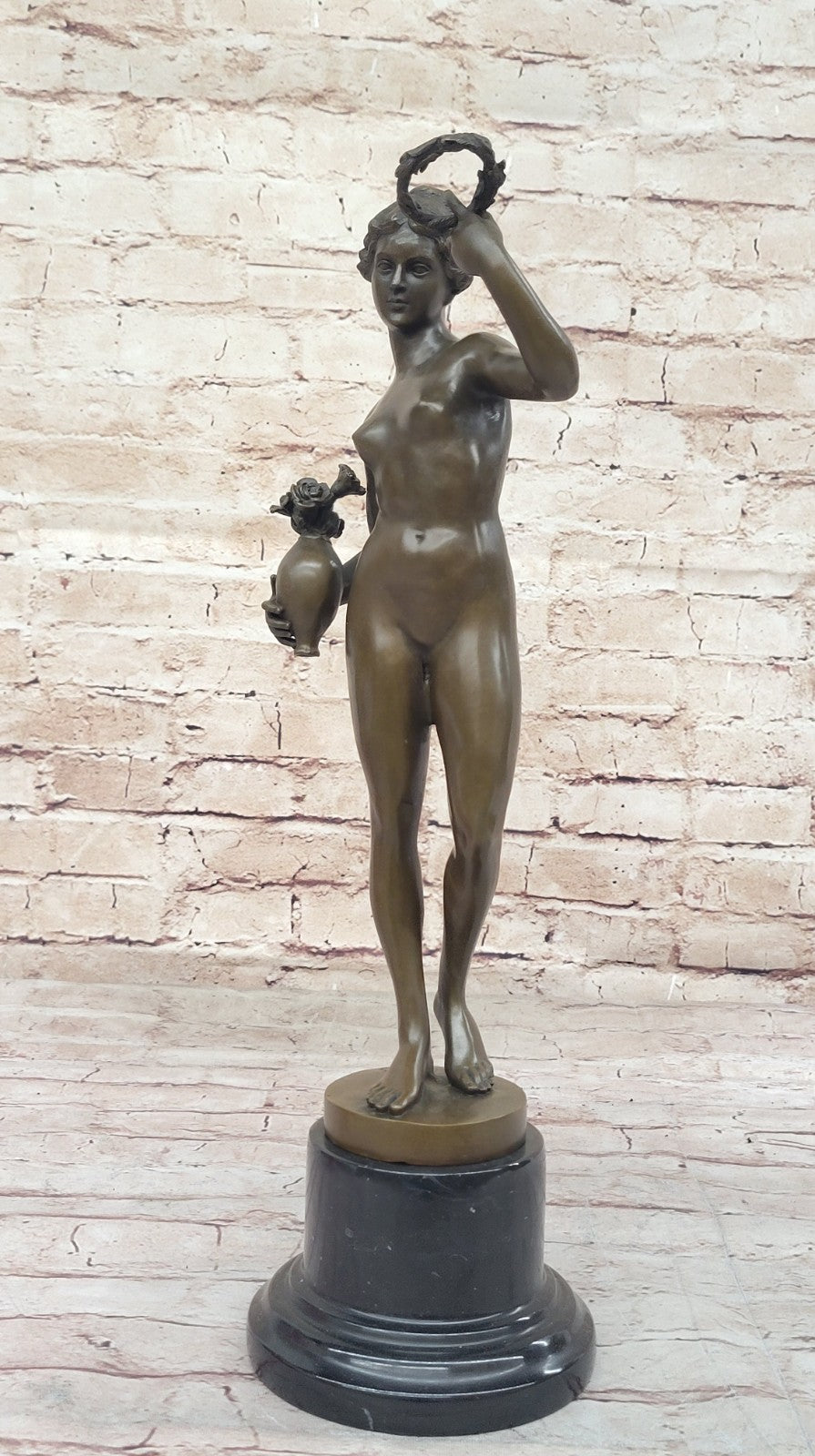 Home Office Decor: Genuine Bronze Naked Lady Statue by Adriaen de Vries
