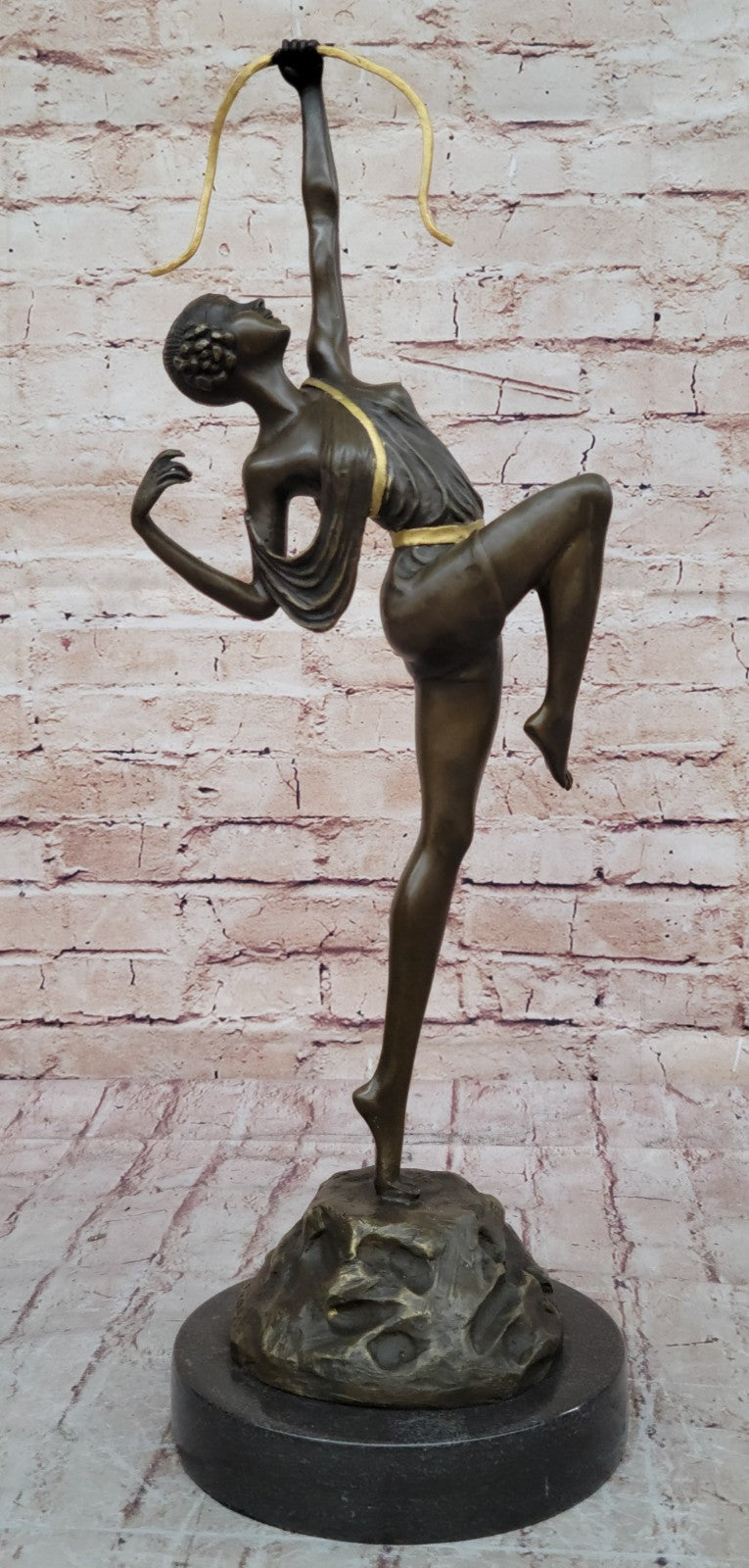 Large Vintage Sculpture French "Le Faguays" Bronze Statue Goddess DIANA Nude