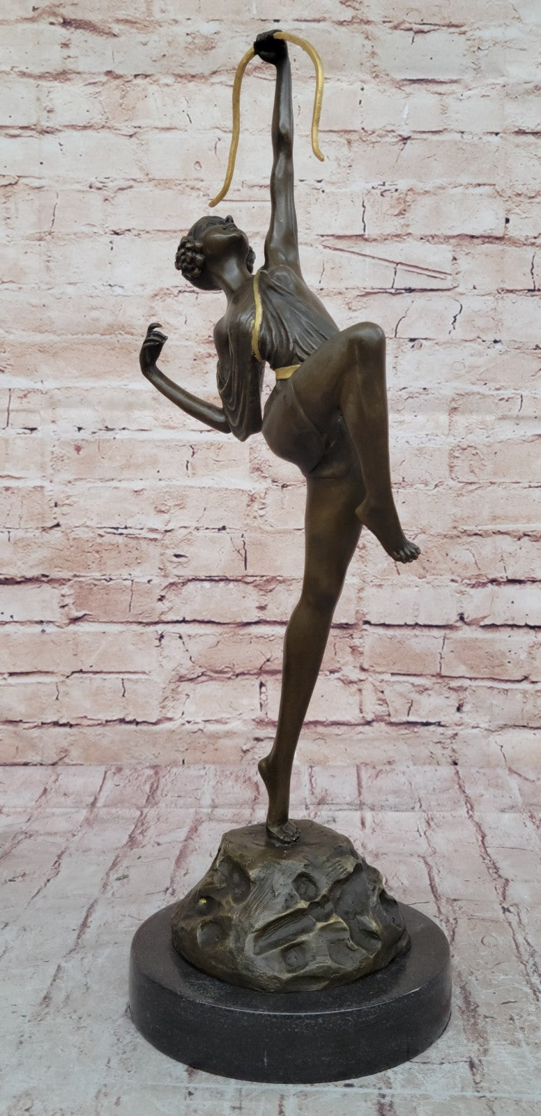 Large Vintage Sculpture French "Le Faguays" Bronze Statue Goddess DIANA Nude