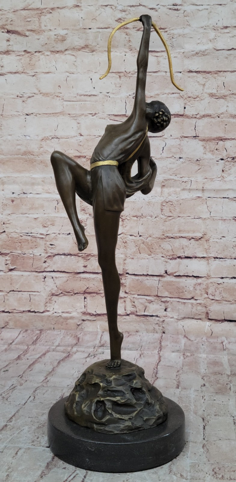 Large Vintage Sculpture French "Le Faguays" Bronze Statue Goddess DIANA Nude