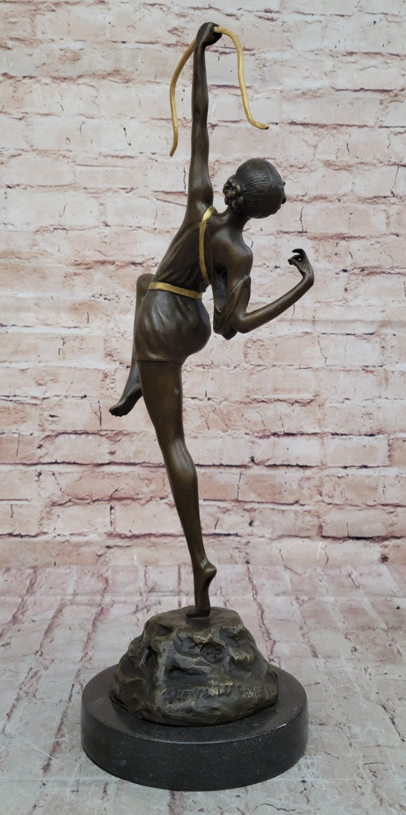 Large Vintage Sculpture French "Le Faguays" Bronze Statue Goddess DIANA Nude