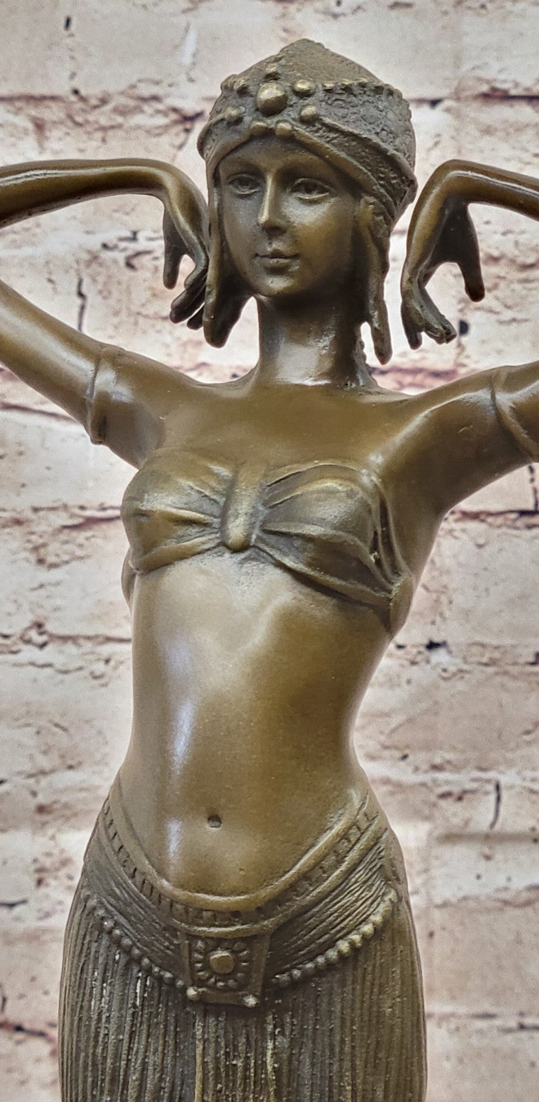 LARGE DIMITRI CHIPARUS DANCER ART DECO BRONZE SCULPTURE MARBLE BASE FIGURINE ART