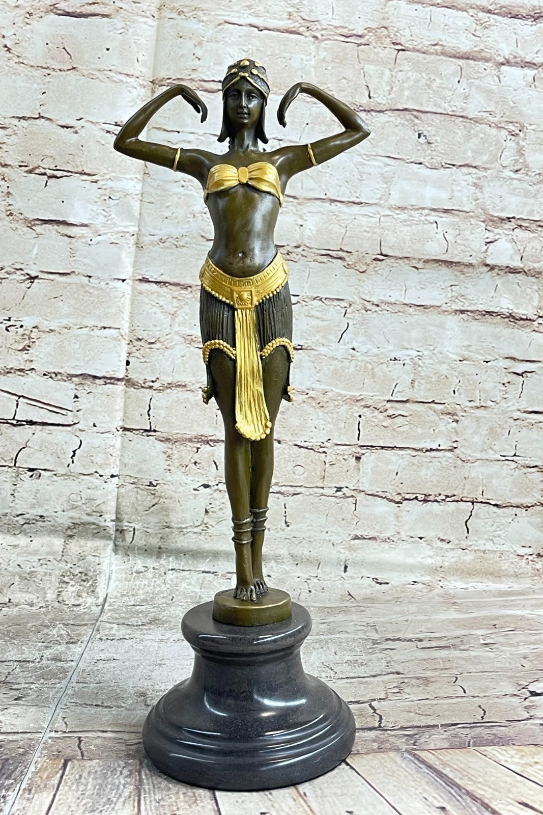 Art Nouveau Gilt Dancer on her toes by ~Chiparus~ Bronze Sculpture Statue