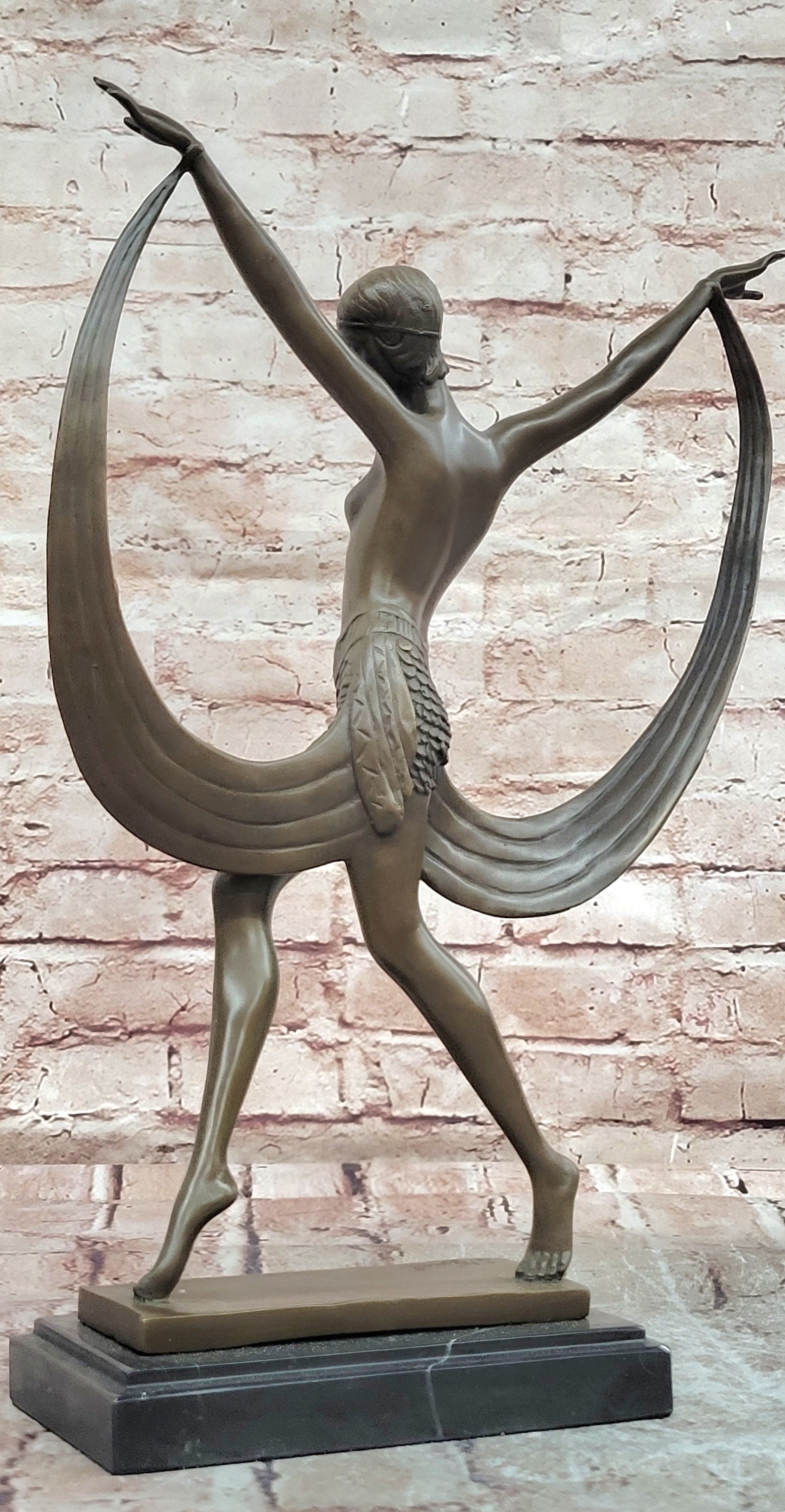 Bronze Sculpture Dance Dancer Dancing Trophy Hand Made Statue by Fayral Deal