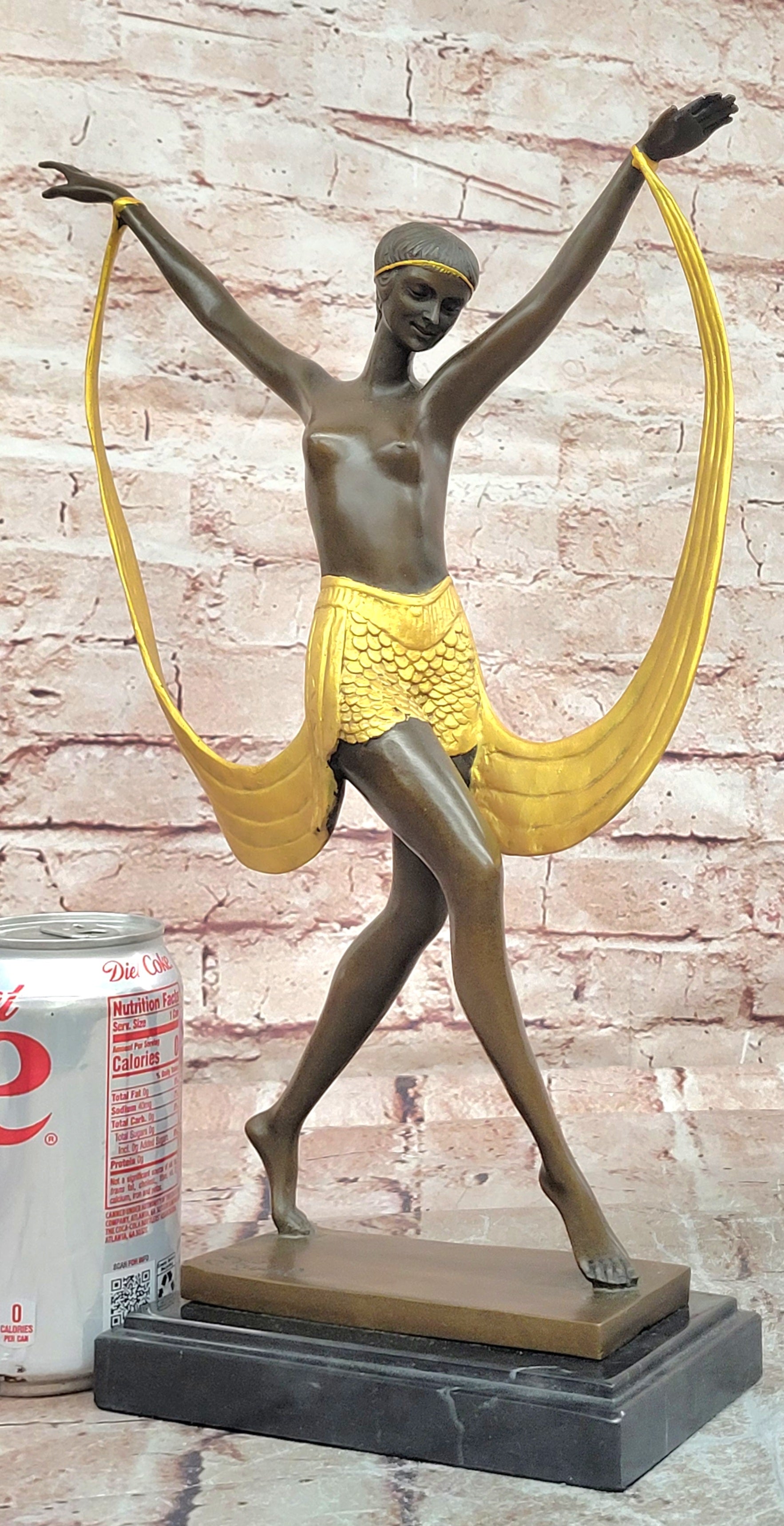 Hot Cast Bronze Nude Dancer Figurine Faguays Style Art Deco Collectible Artwork