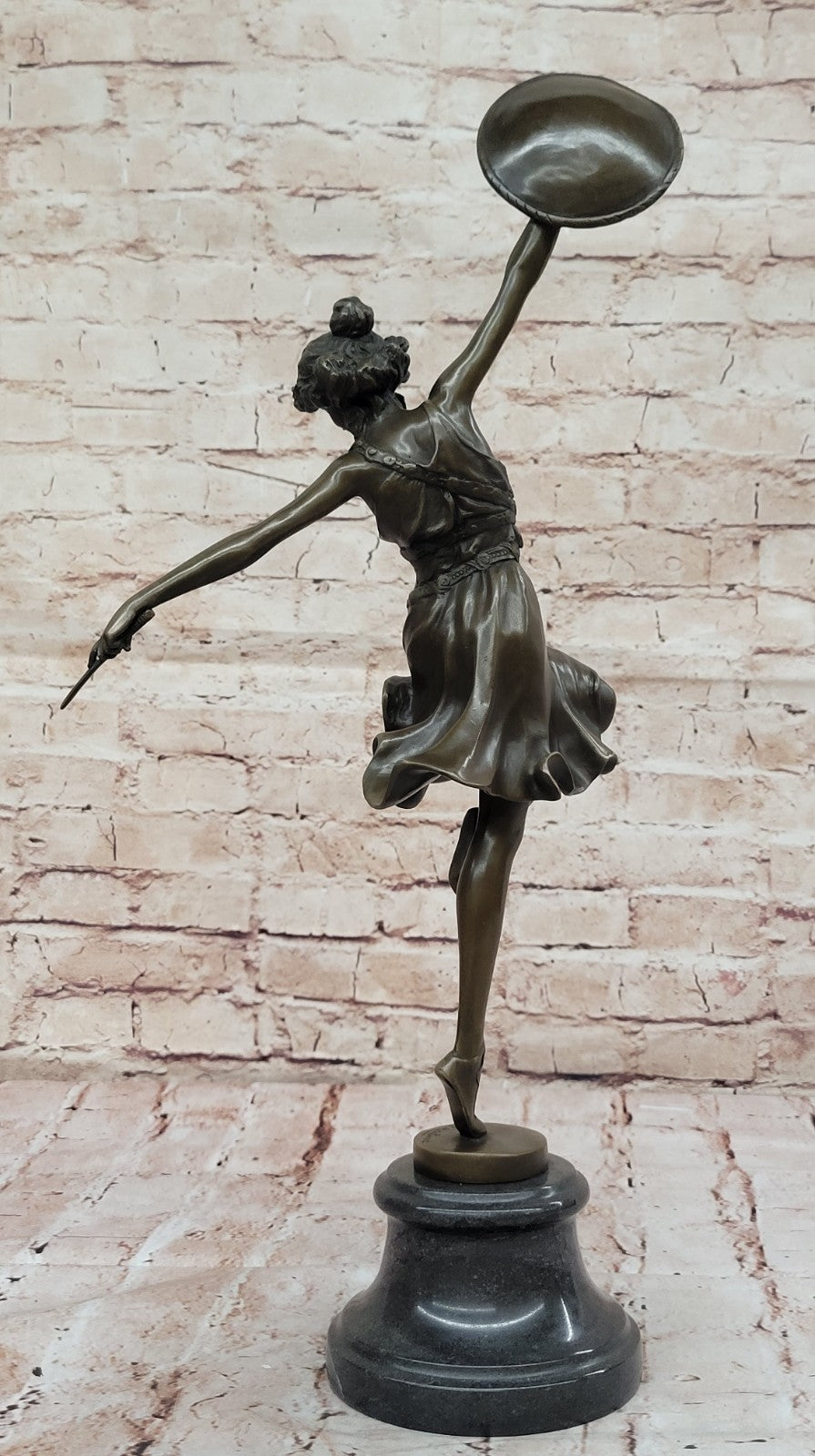 Sensational Oriental Dancer Bronze Sculpture | Claire Colinet Artwork, Musician Lady Figurine