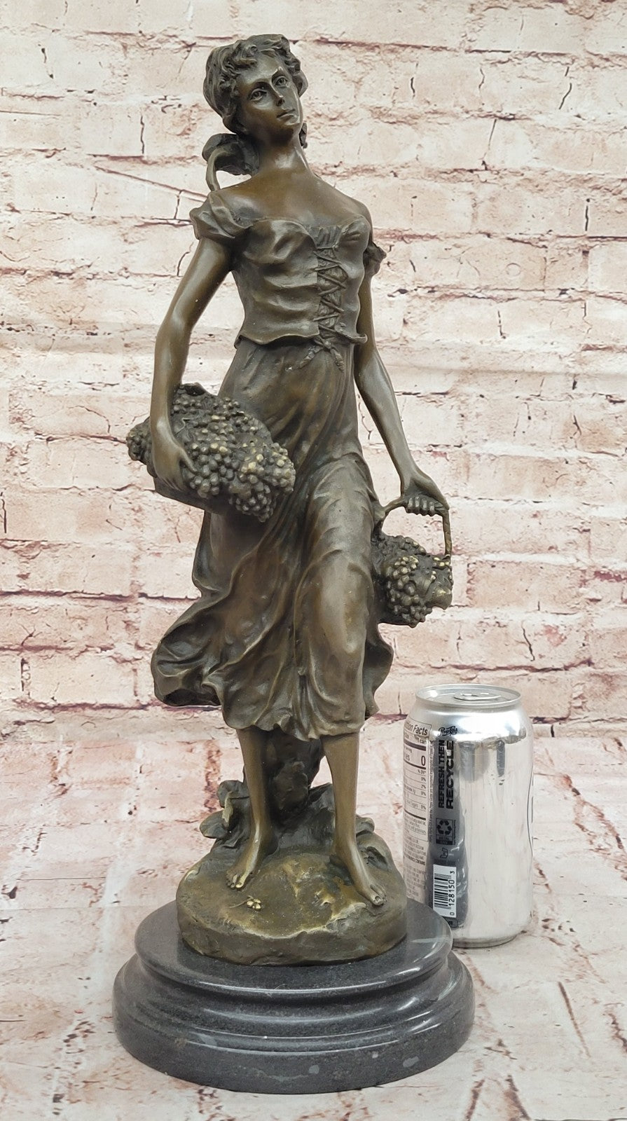 Real Bronze Gorgeous Maiden Standing Woman Sculpture Home Decoration Decor