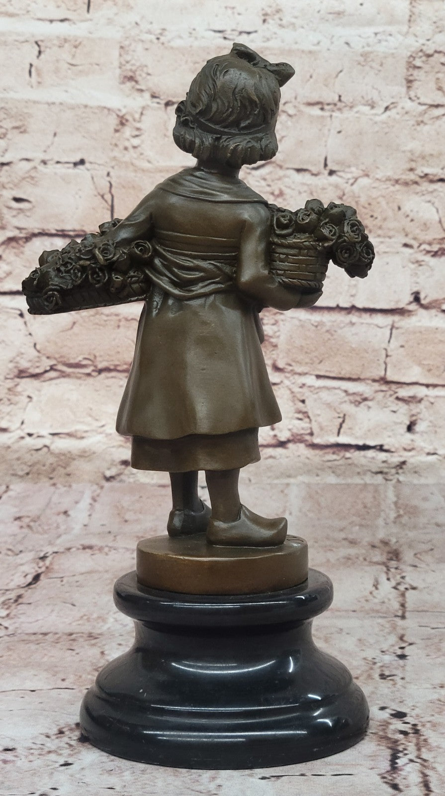 Signed Daste Art: Young Girl Figurine, Handcrafted Bronze Statue for Home Office
