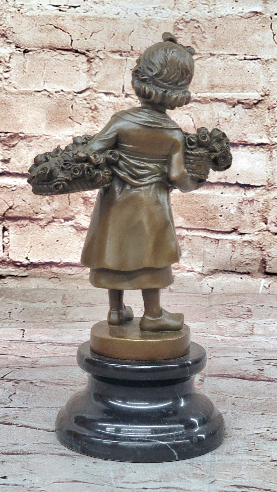 Signed Daste Art: Young Girl Figurine, Handcrafted Bronze Statue for Home Office