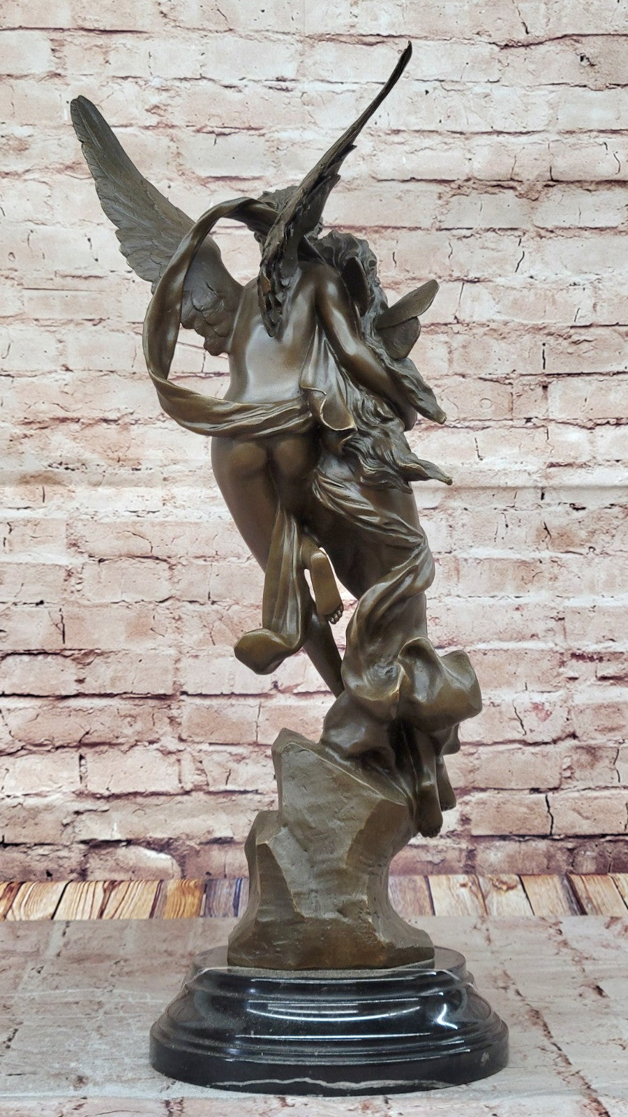 Extra Large Bronze Cupid and Psyche Sculpture - Romantic Gift for Anniversary