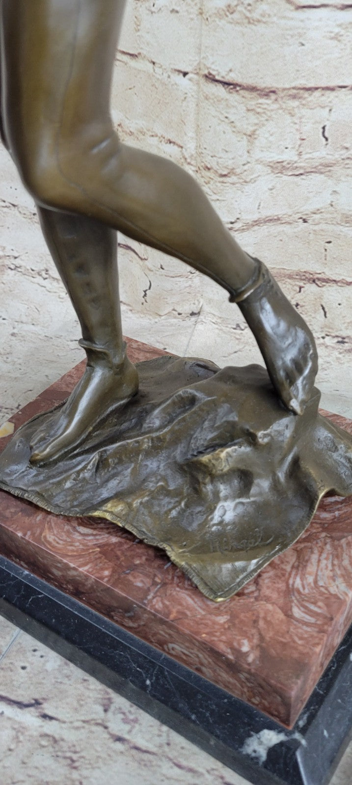 Vintage Classic 100% Bronze Sculpture, Man WITH FLUTE, Fine Detail Artwork