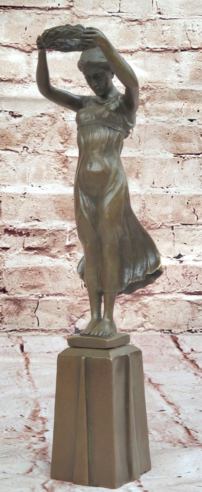 European Vienna Girl Bronze Sculpture Hot Cast Detailed Statue Figurine Figure