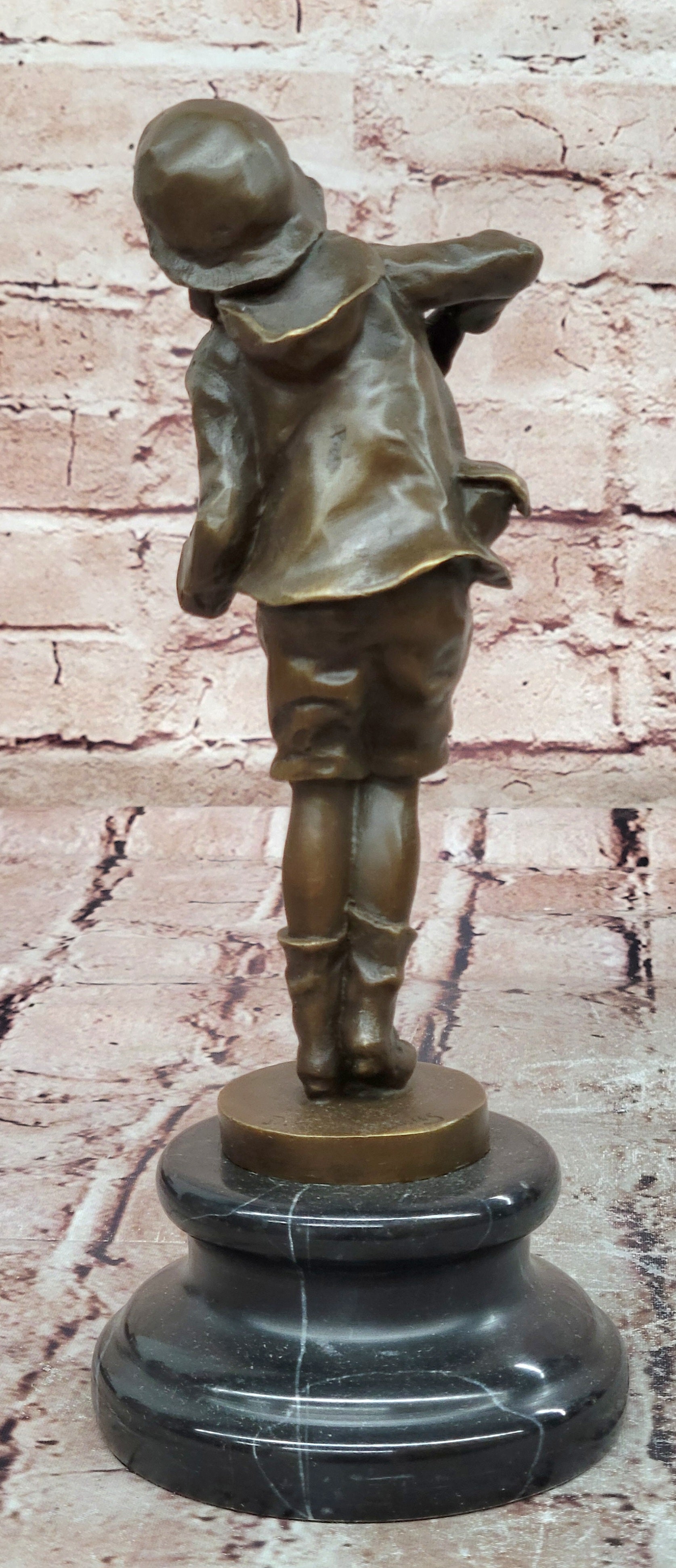 Kids Statue Accordion Boy Bronze Child Sculpture, D. H. Chiparus Handcrafted Art