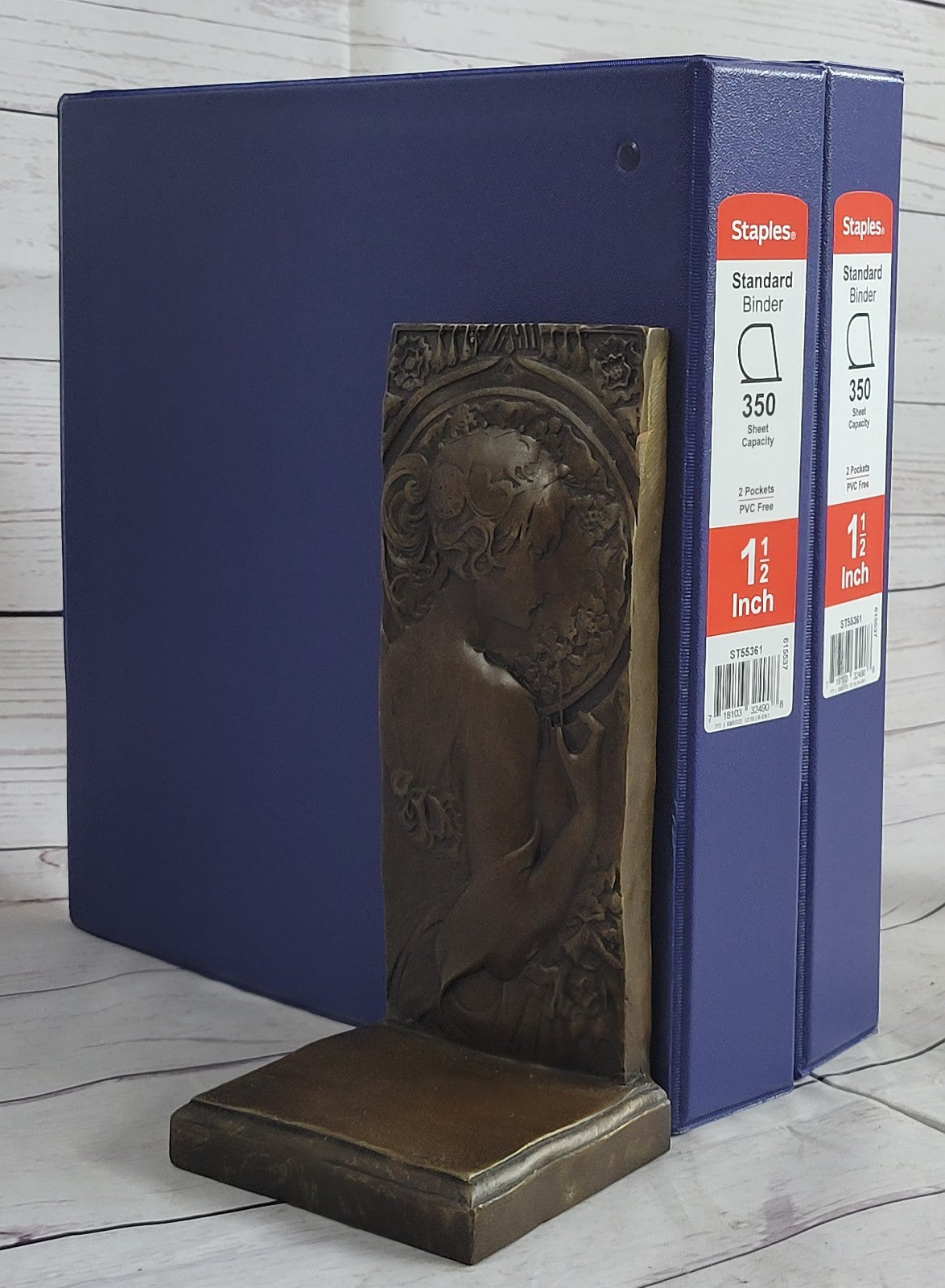 Signed Original Large Bas Relief Plaque Woman Face Bronze Sculpture Statue Decor