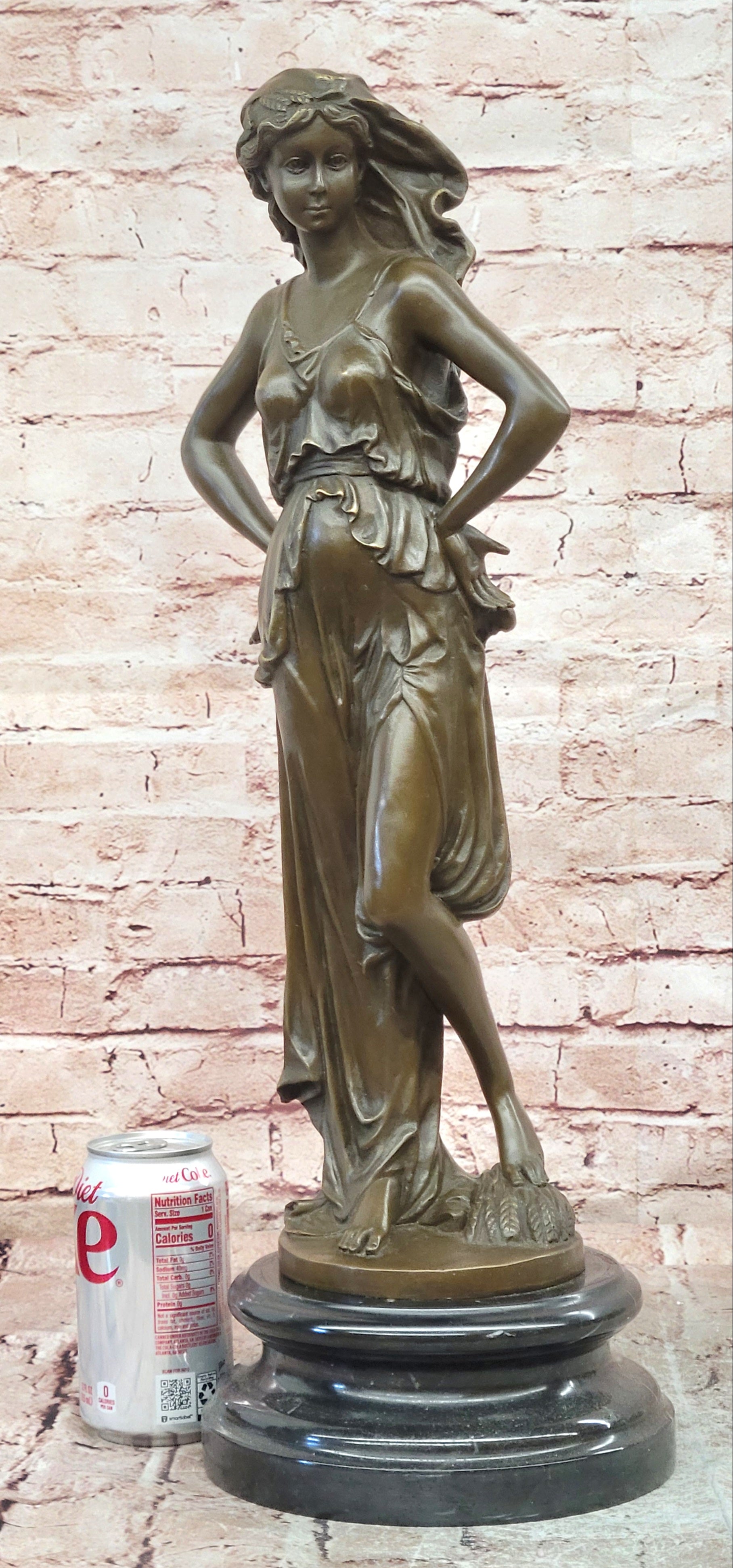 Fine art bronze maternity figure Lopez sculpture warm tone marble base display decor