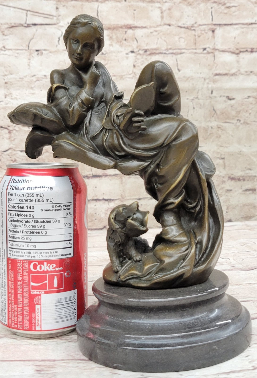 BEAUTFUL ART NOUVEAU FIGURAL MAIDEN COLD PAINTED 100% SOLID BRONZE CENTERPIECE